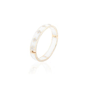 White Ceramic Statement Oval Bangle