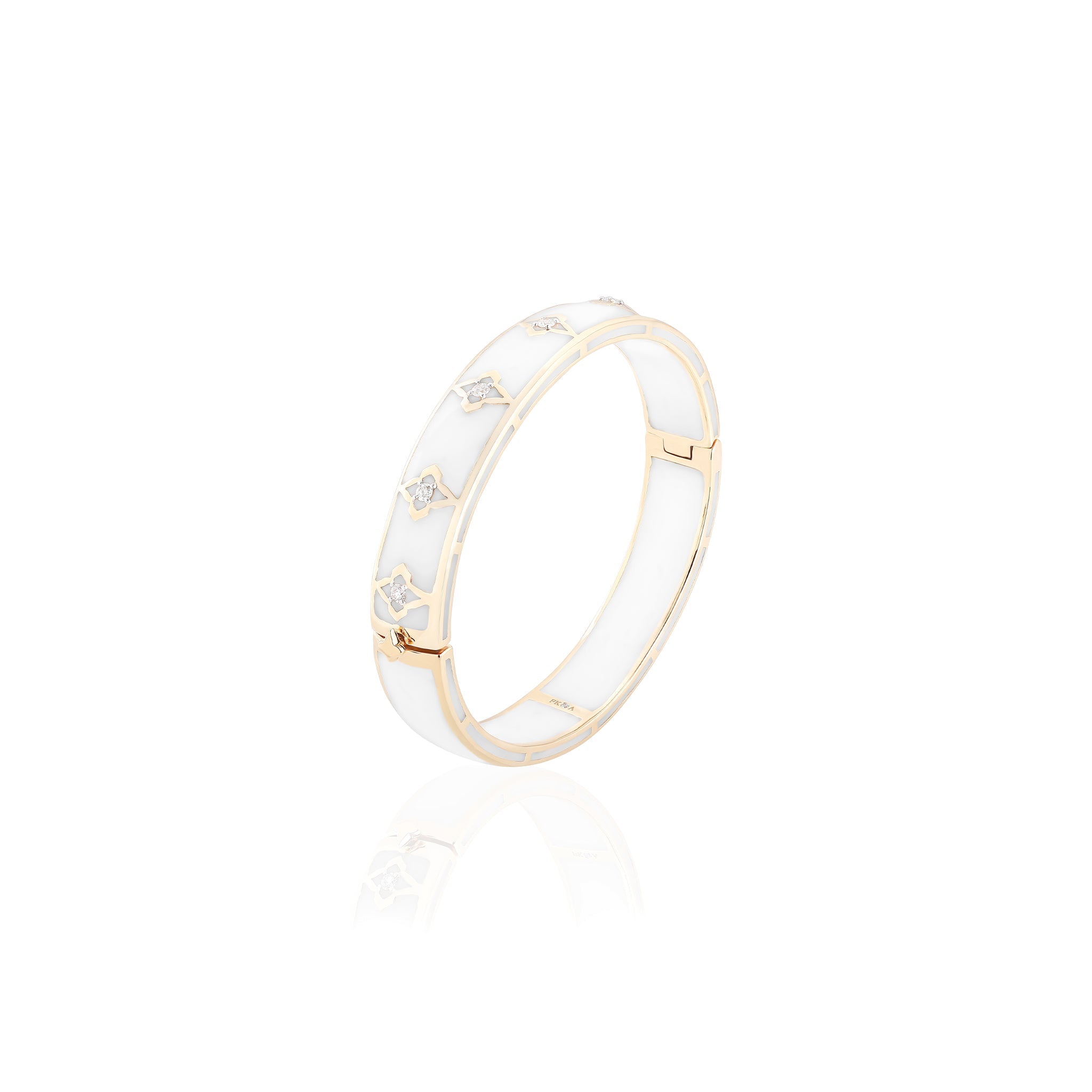 White Ceramic Statement Oval Bangle