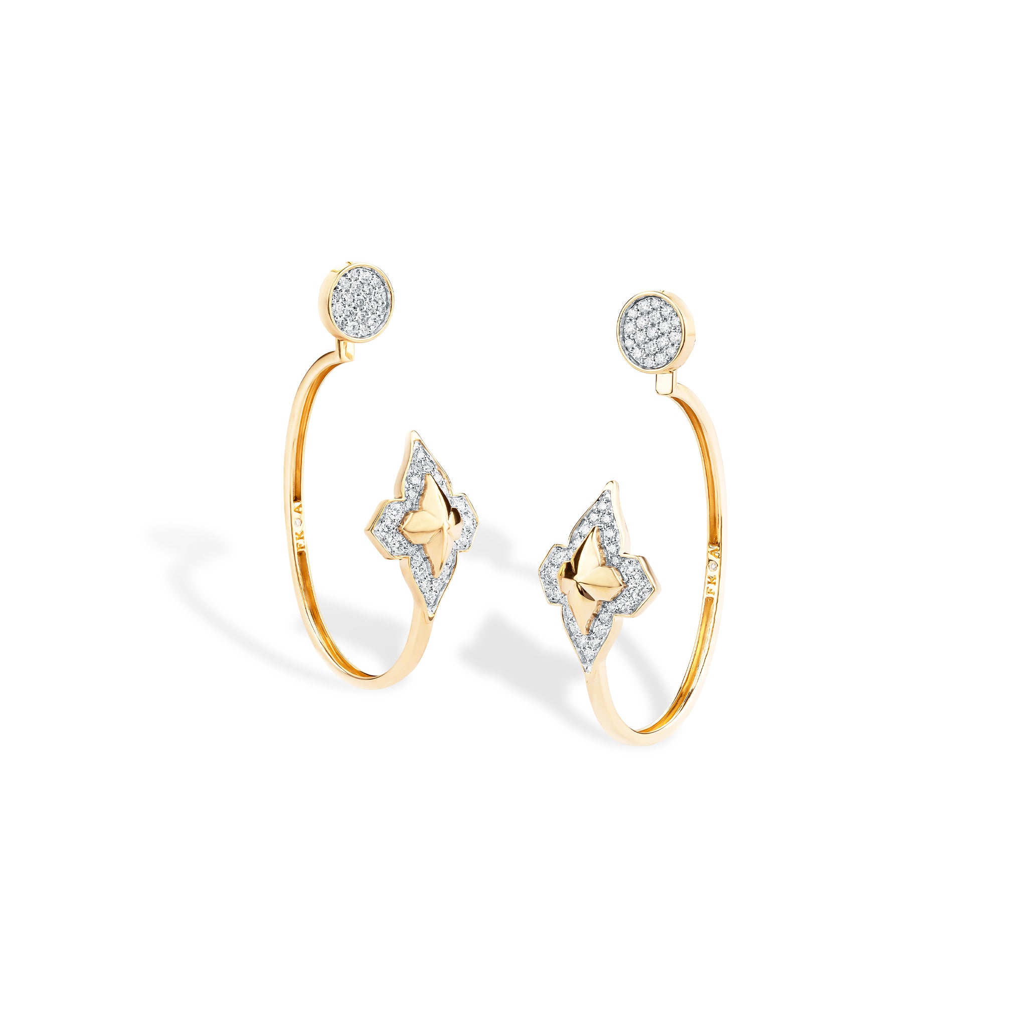 Diamond Flutter Hoop Earrings