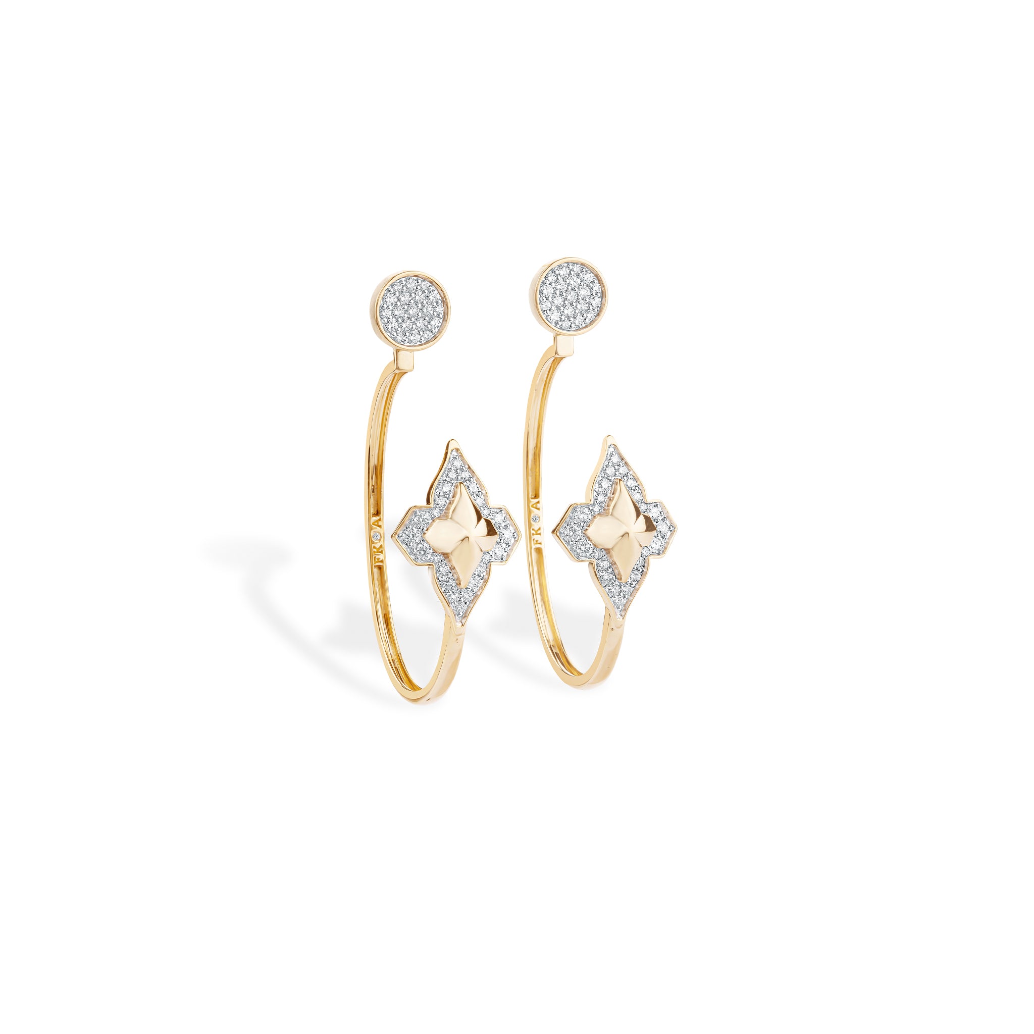 Diamond Flutter Hoop Earrings