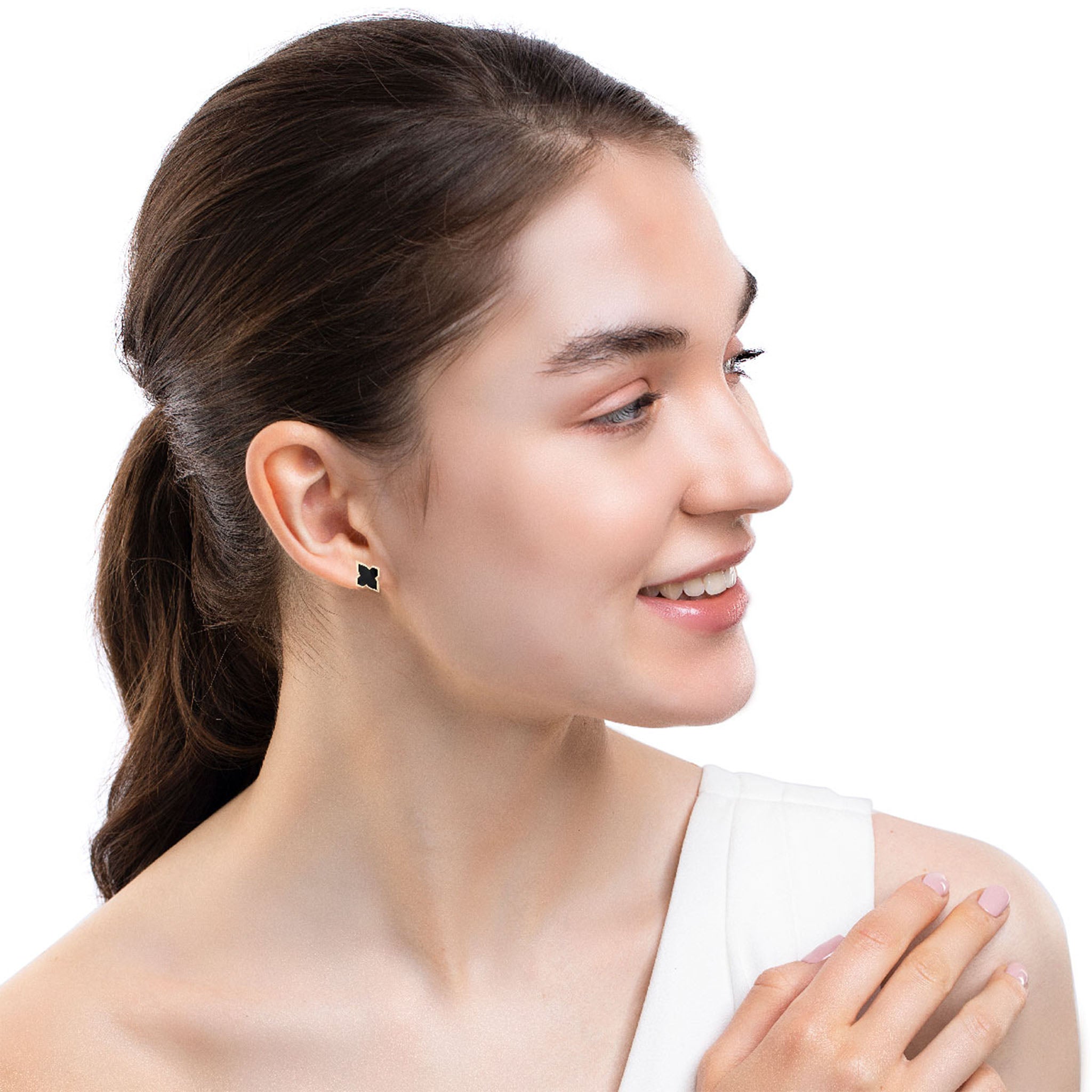 Black Ceramic Minimalistic Earring