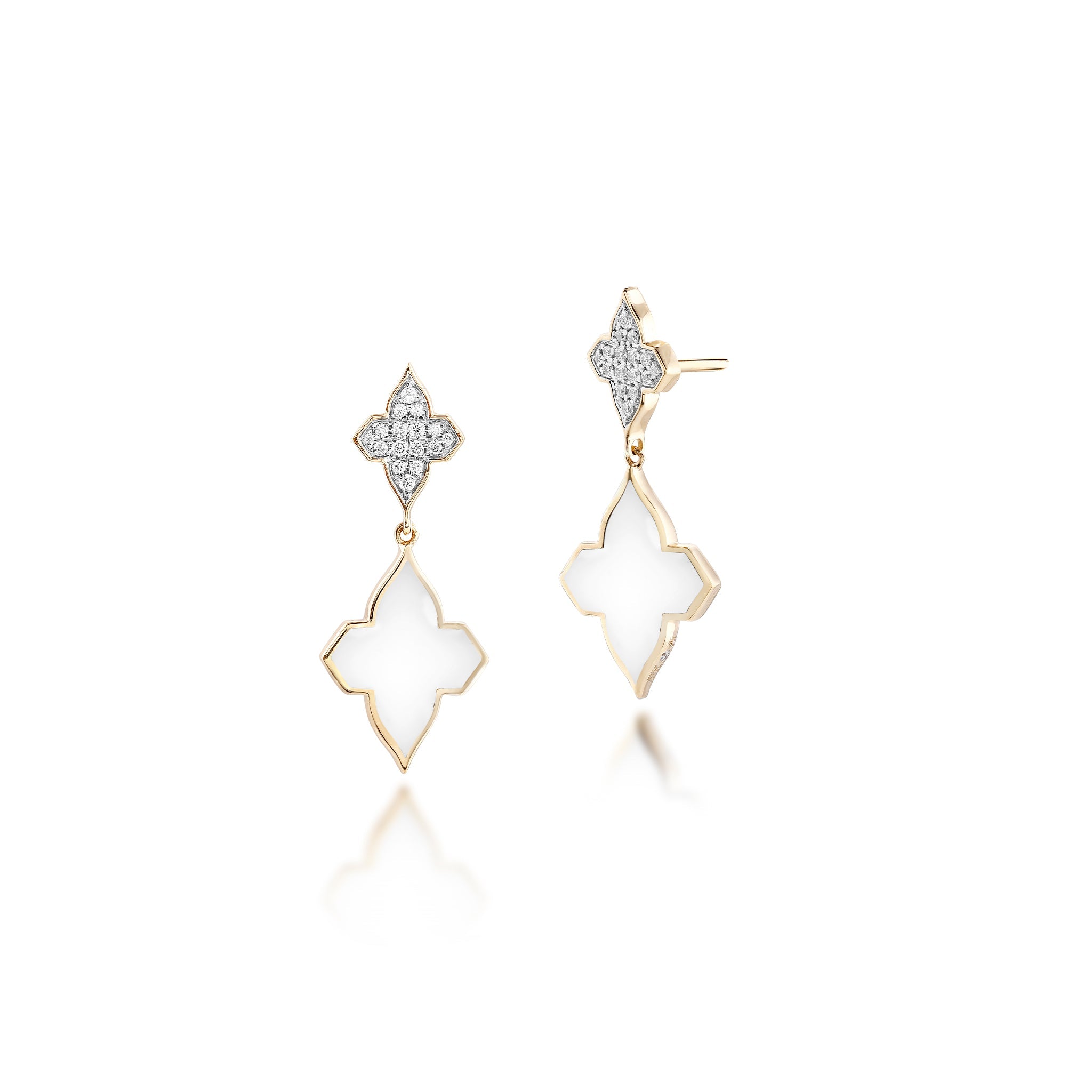 White Ceramic Dangling Earring