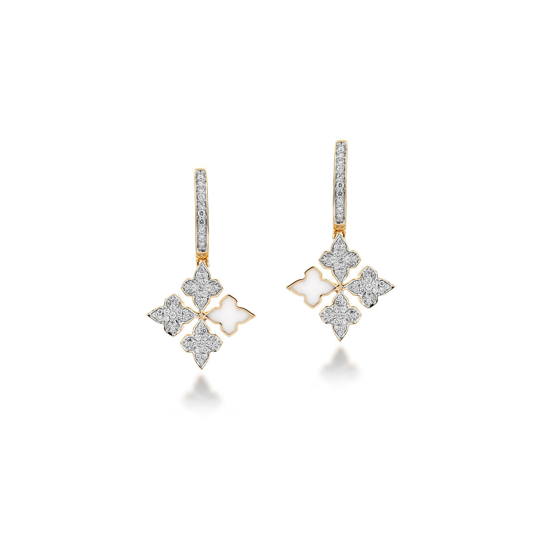 White Dangling Stardust Earrings
