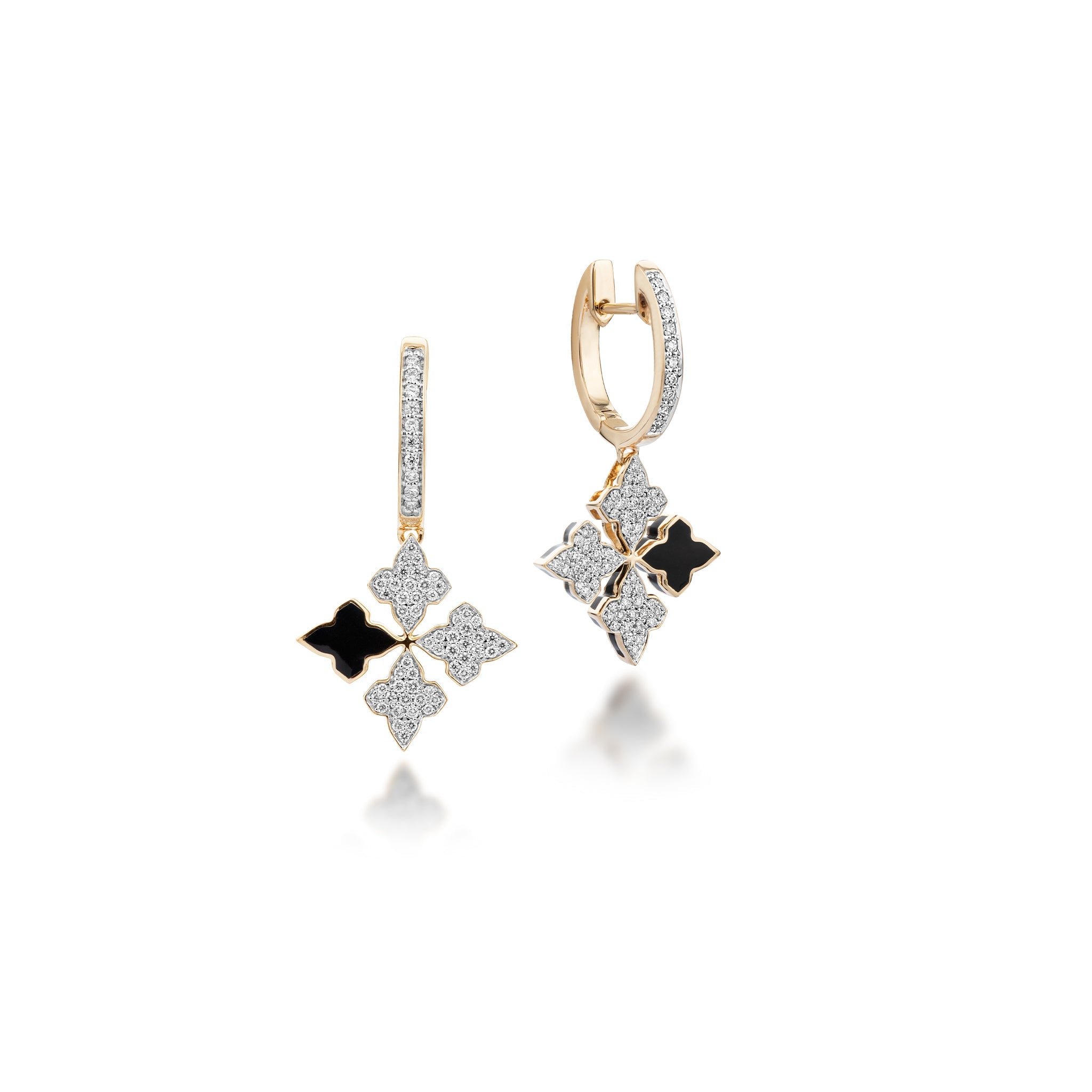 Black Dangling Stardust Earrings