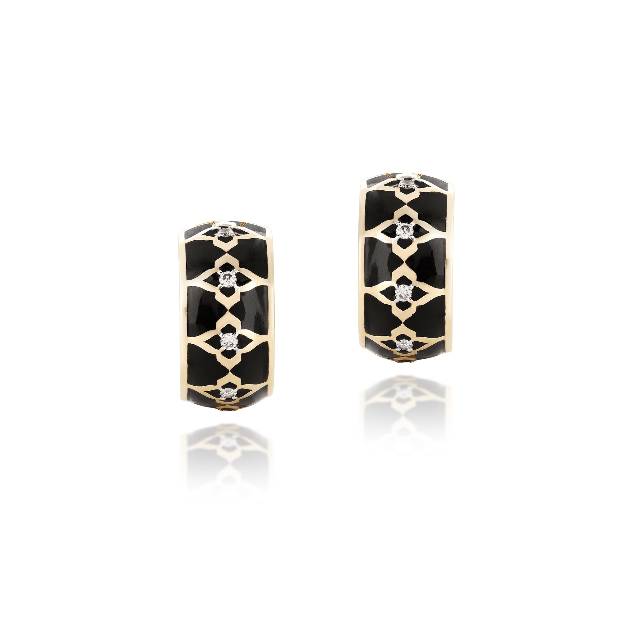 Black Ceramic Statement Hoop Earring
