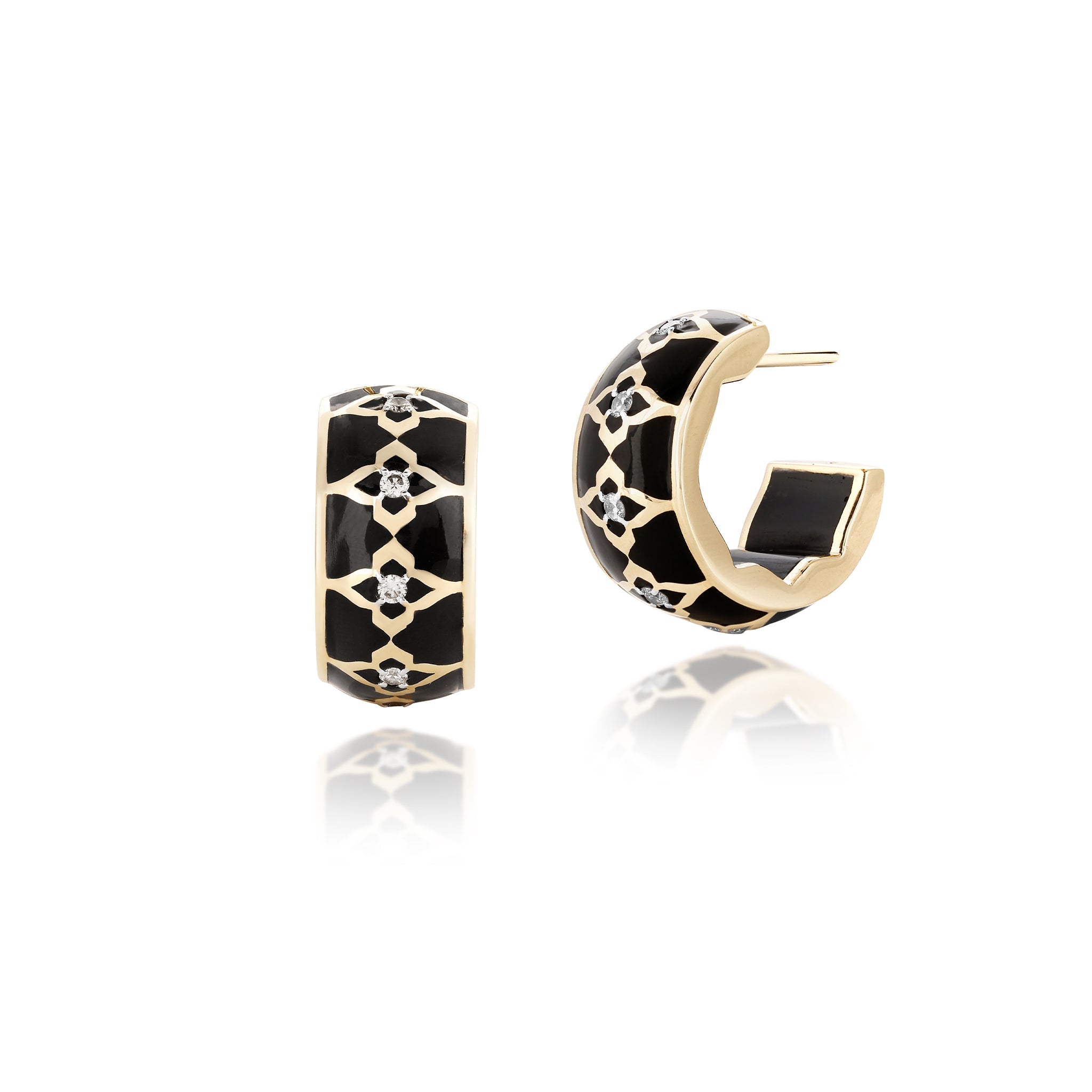 Black Ceramic Statement Hoop Earring