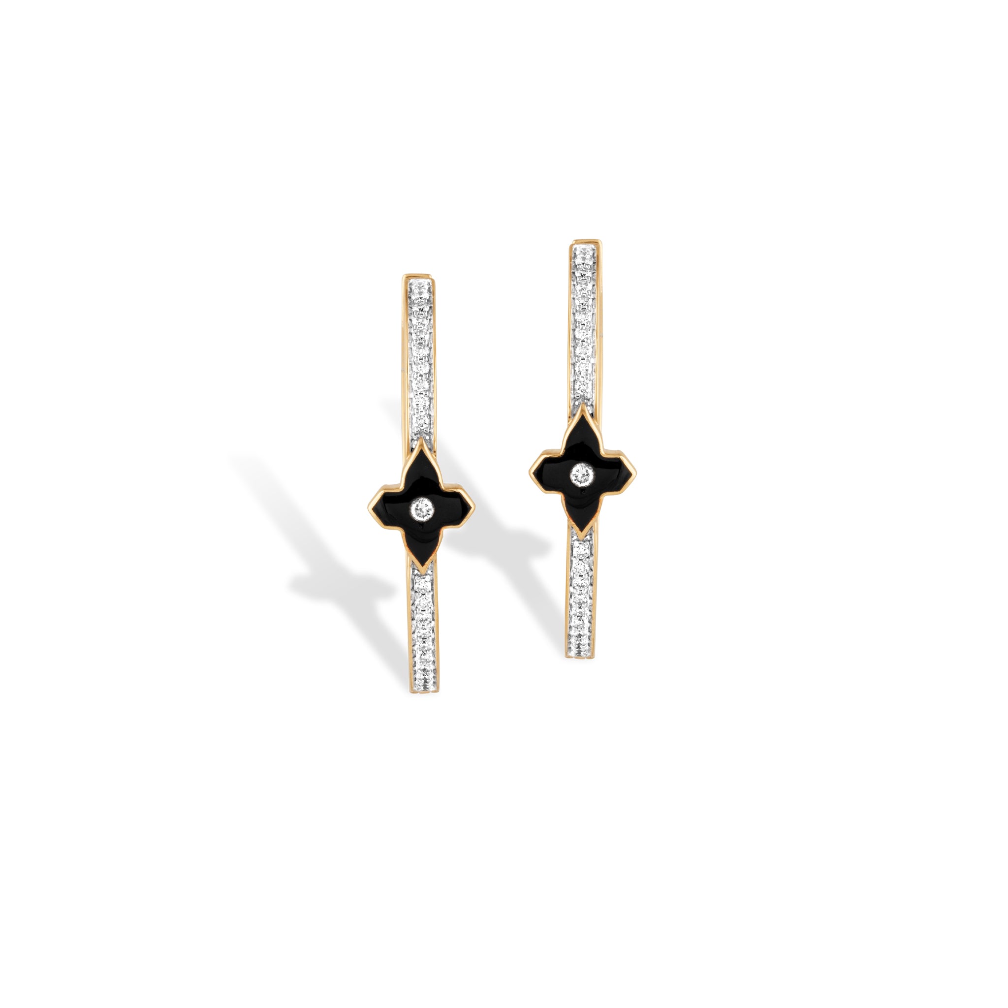 Black Cermaic Statement Hoop Earrings