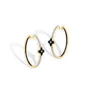 Black Cermaic Statement Hoop Earrings