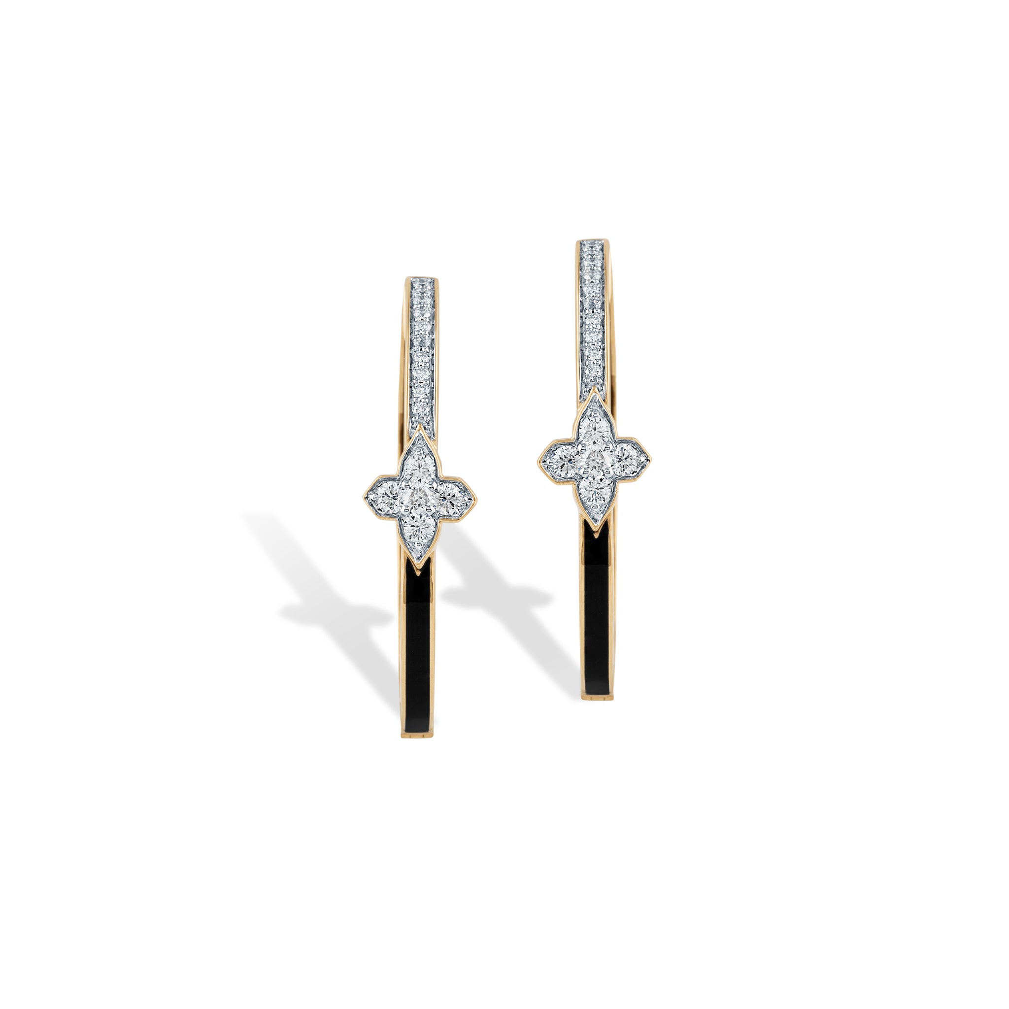 Black Ceramic Eclipse Hoop Earrings
