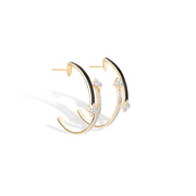 Black Ceramic Dual Hoop Earrings