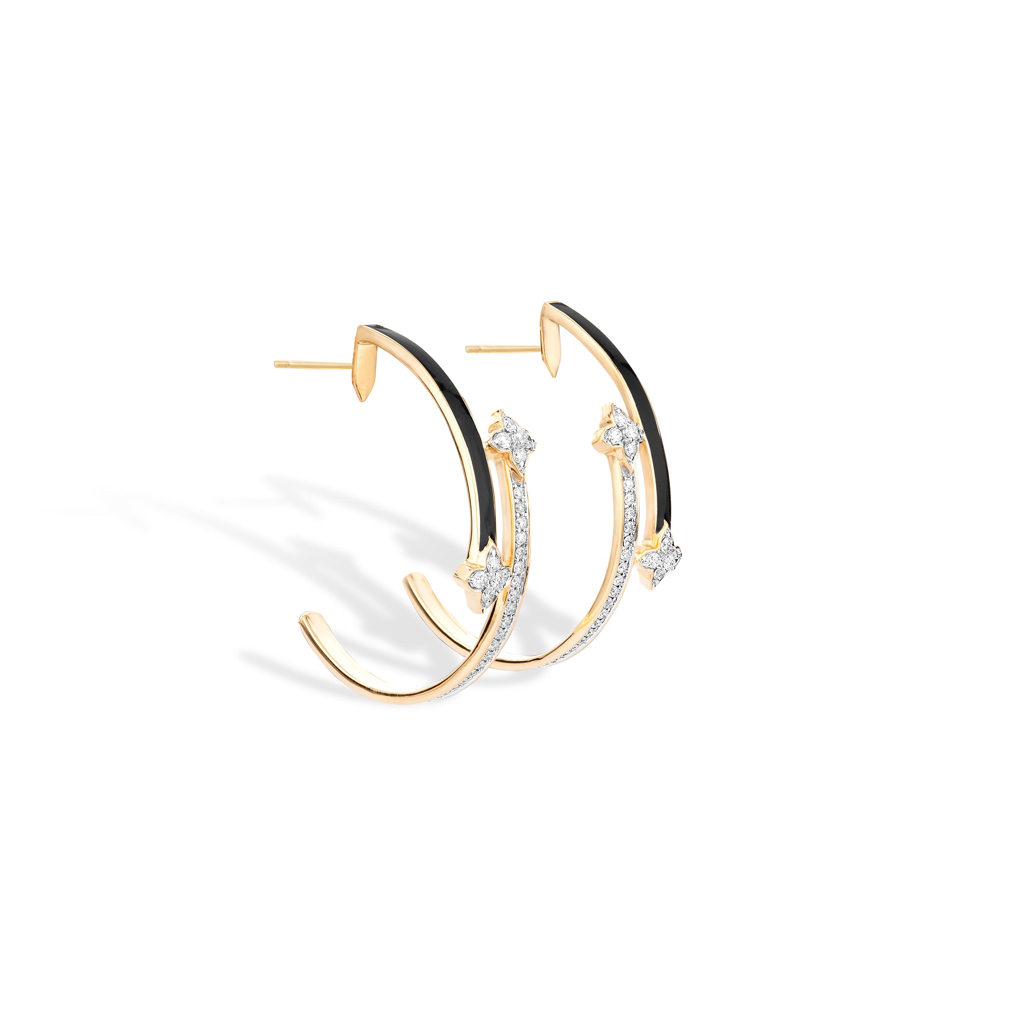 Black Ceramic Dual Hoop Earrings