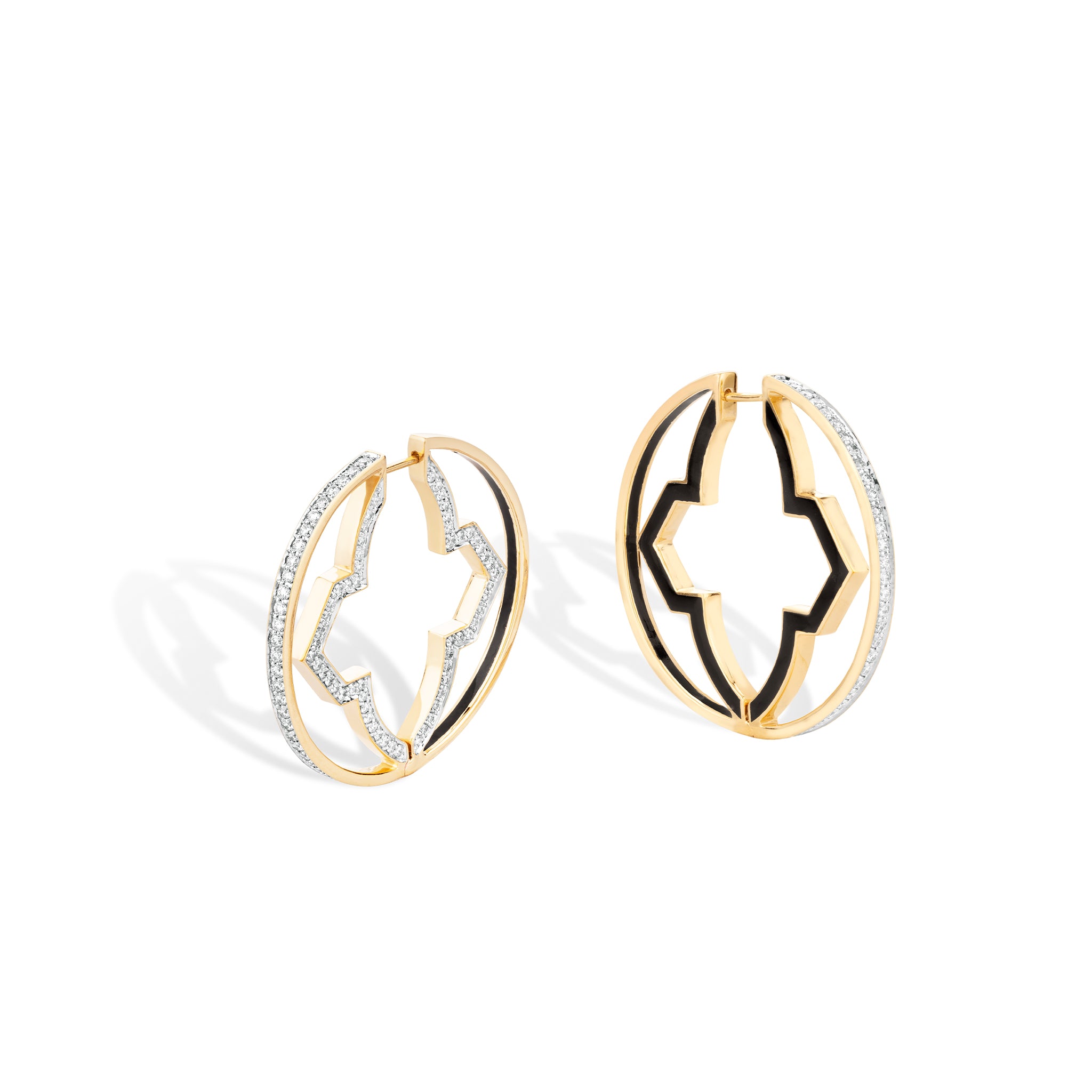Double-sided Statement Hoop Earrings
