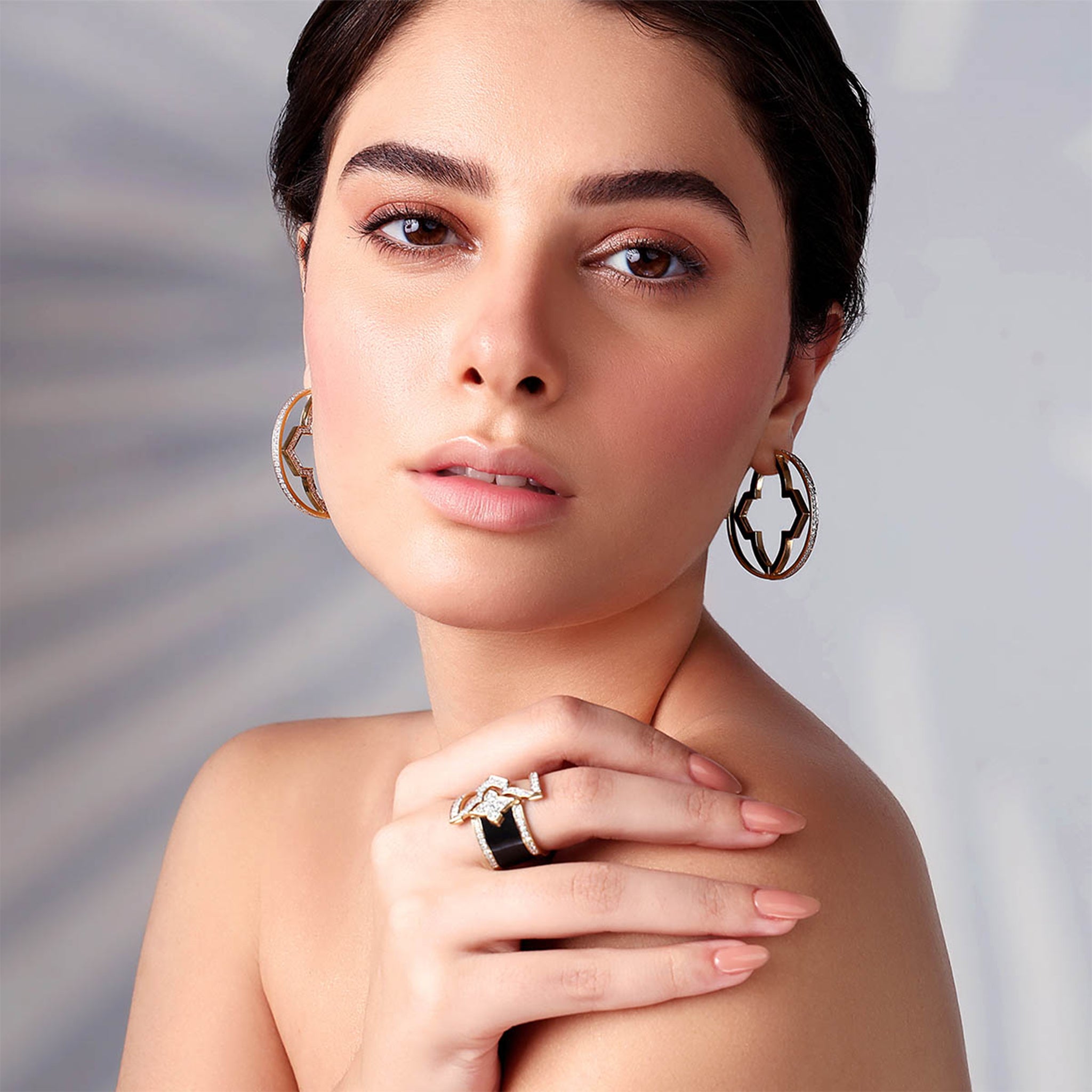 Double-sided Statement Hoop Earrings