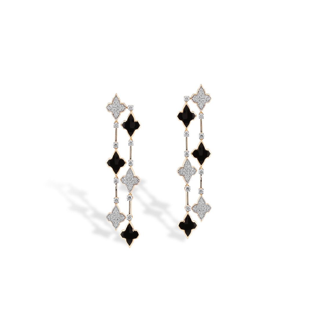 Black Ceramic Cascade Earrings