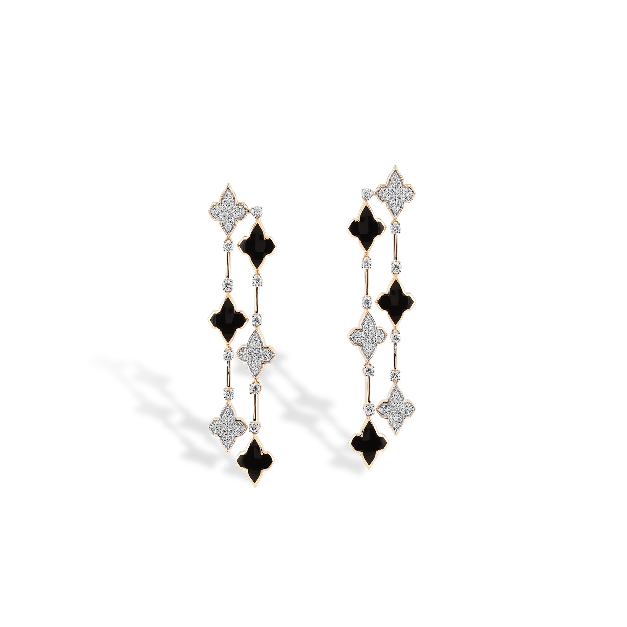 Black Ceramic Cascade Earrings