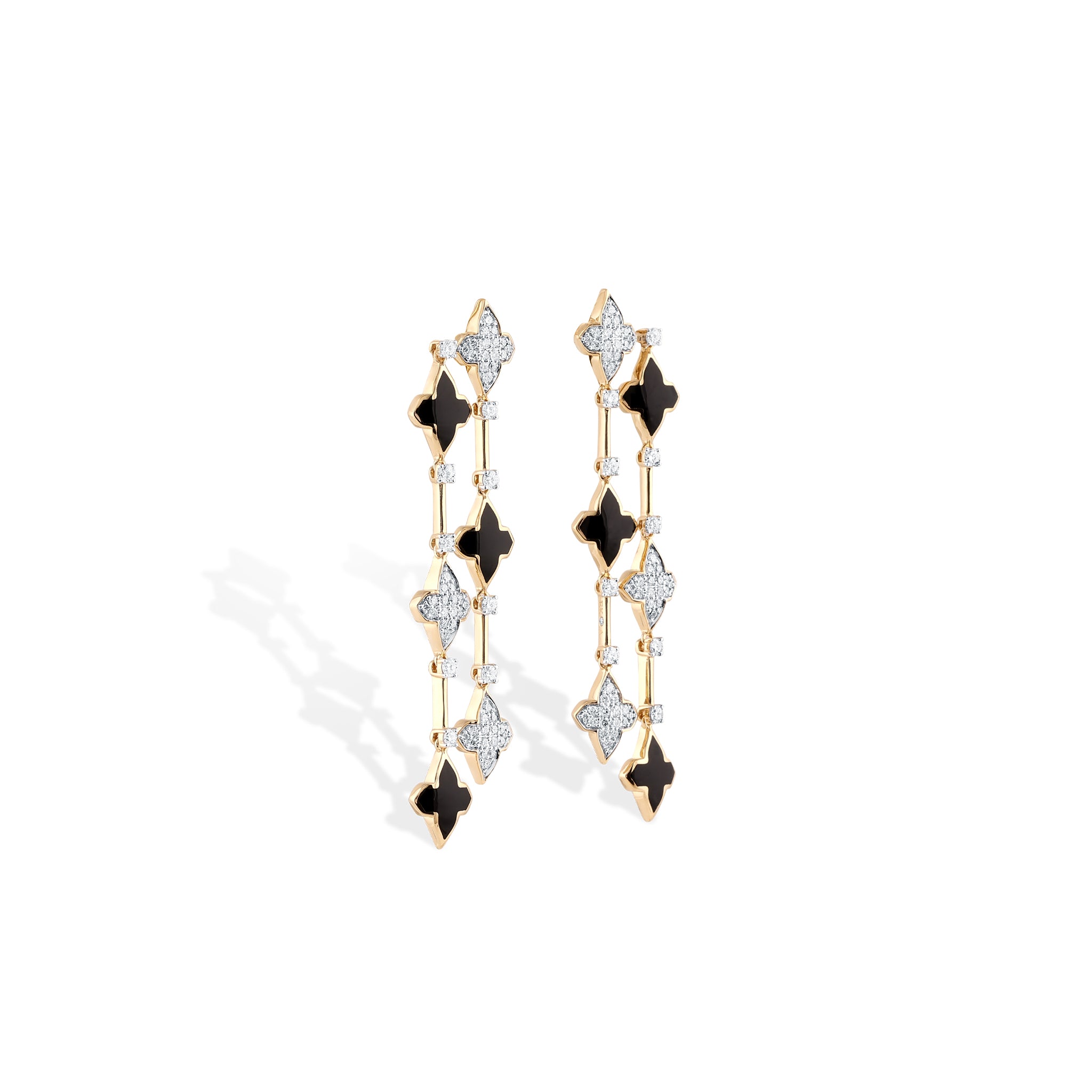 Black Ceramic Cascade Earrings