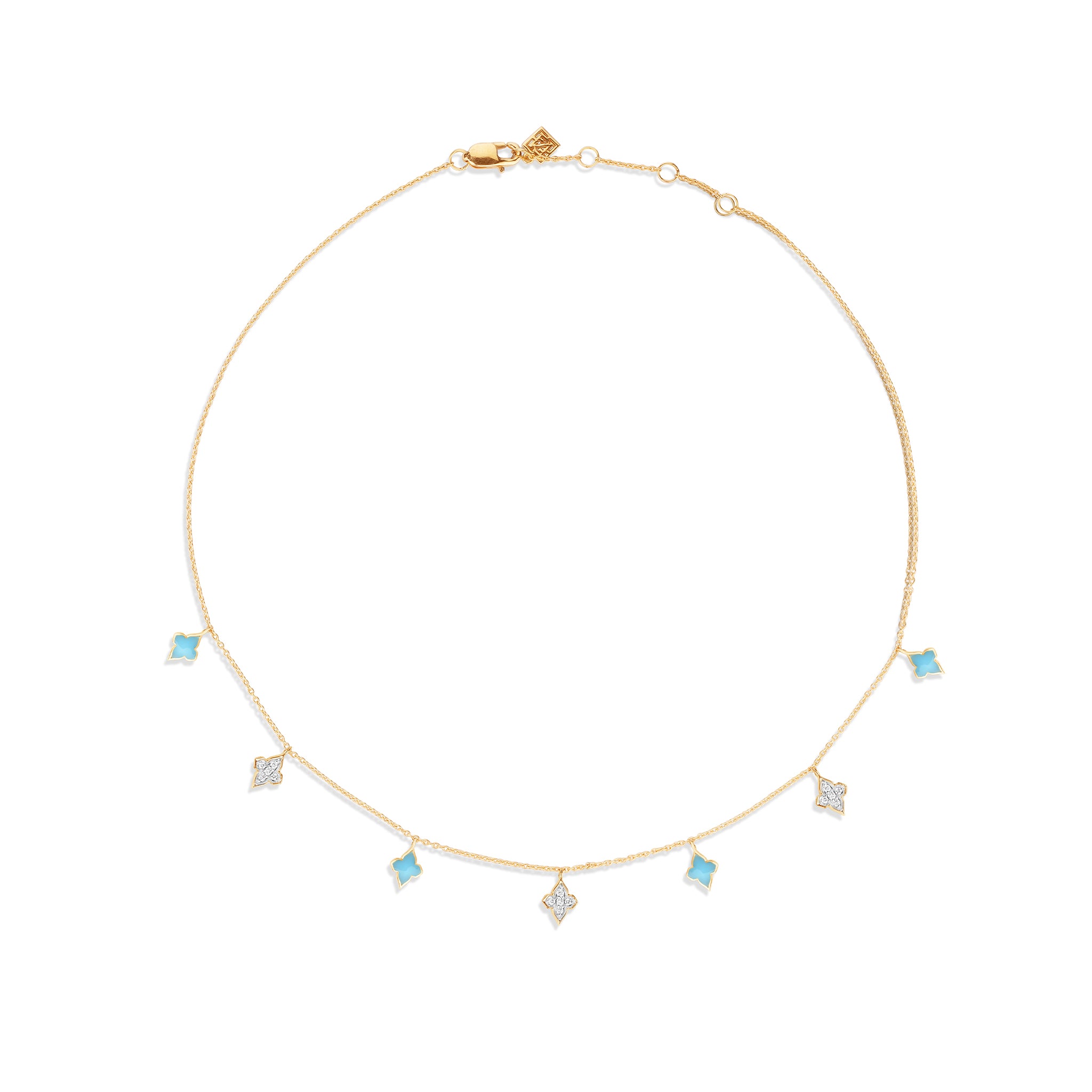 Blue Ceramic Charm Necklace