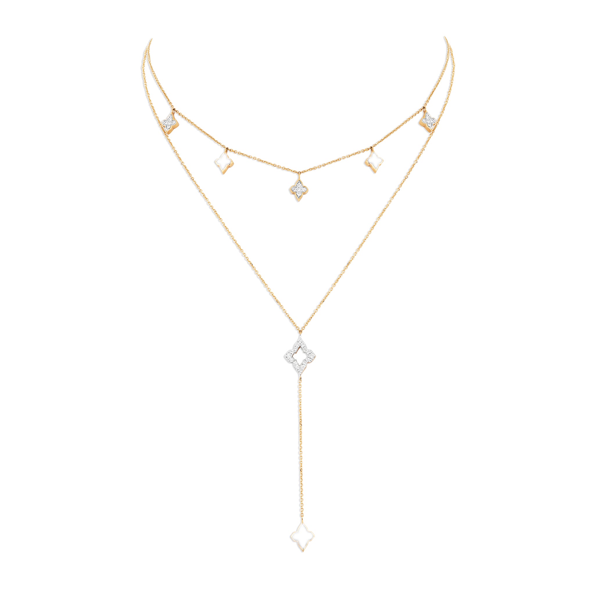 White Ceramic Cascade Necklace