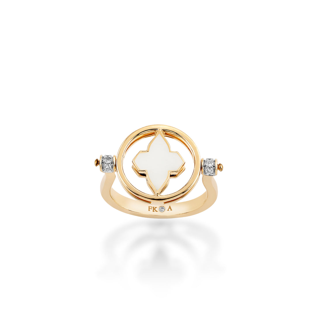 White Ceramic & Diamond Eclipse Ring