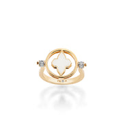 White Ceramic & Diamond Eclipse Ring