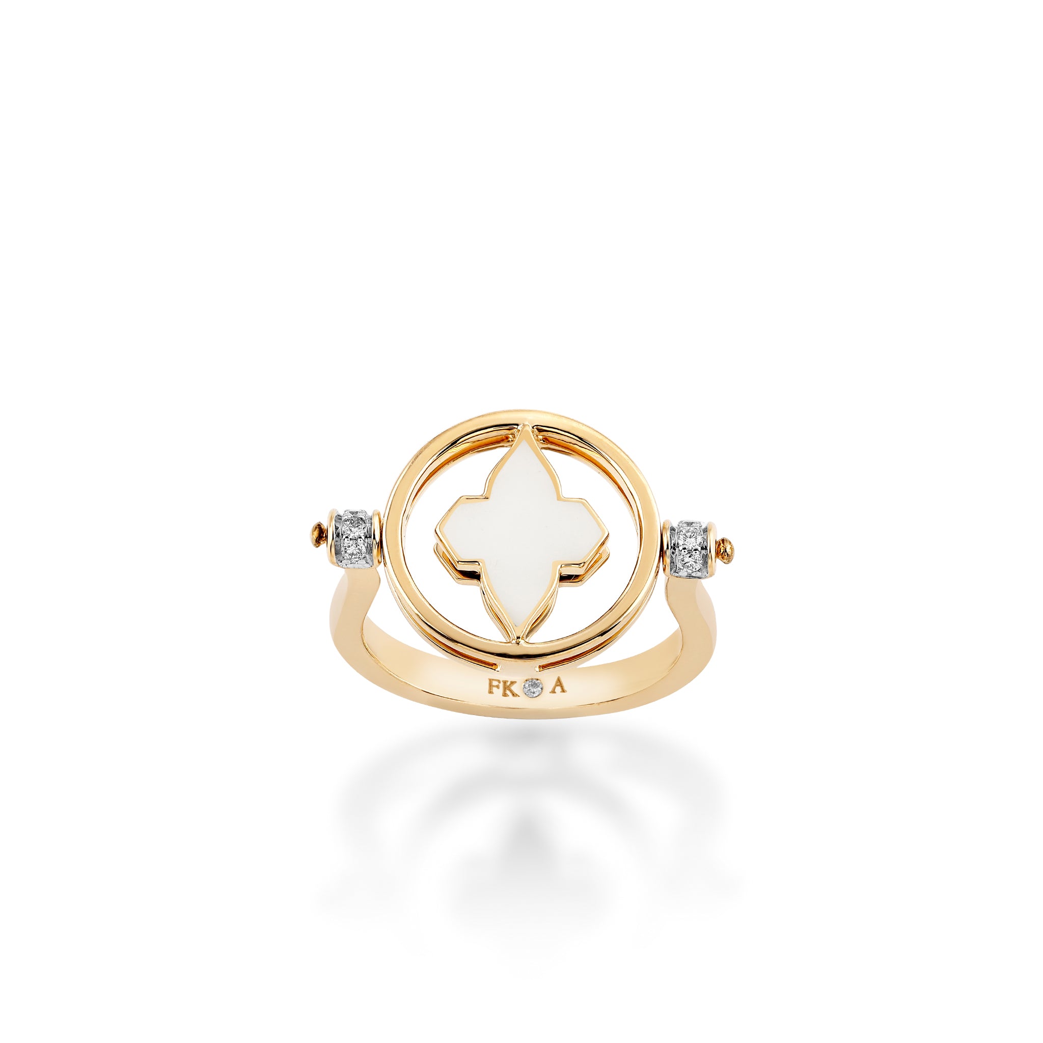 White Ceramic & Diamond Eclipse Ring