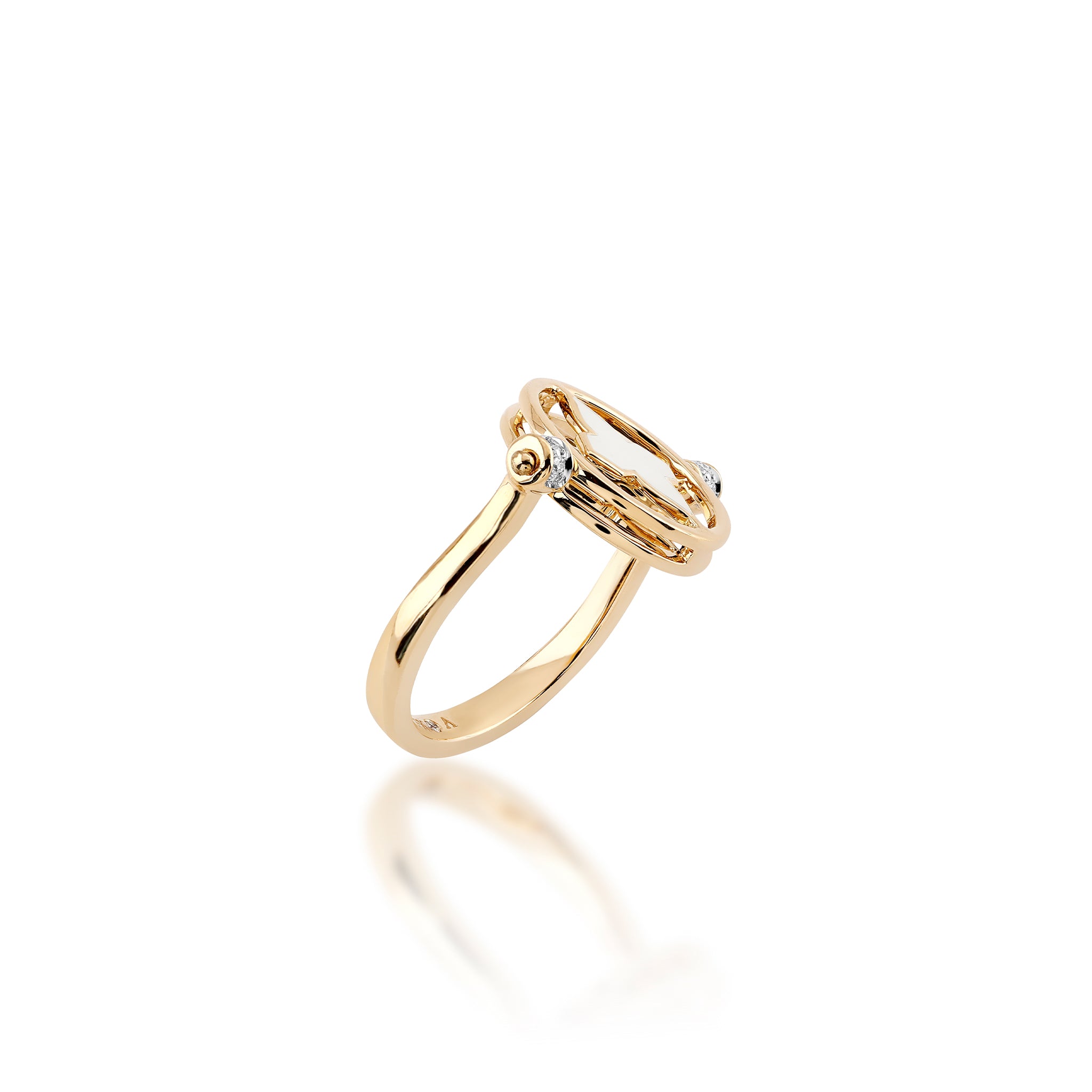White Ceramic & Diamond Eclipse Ring