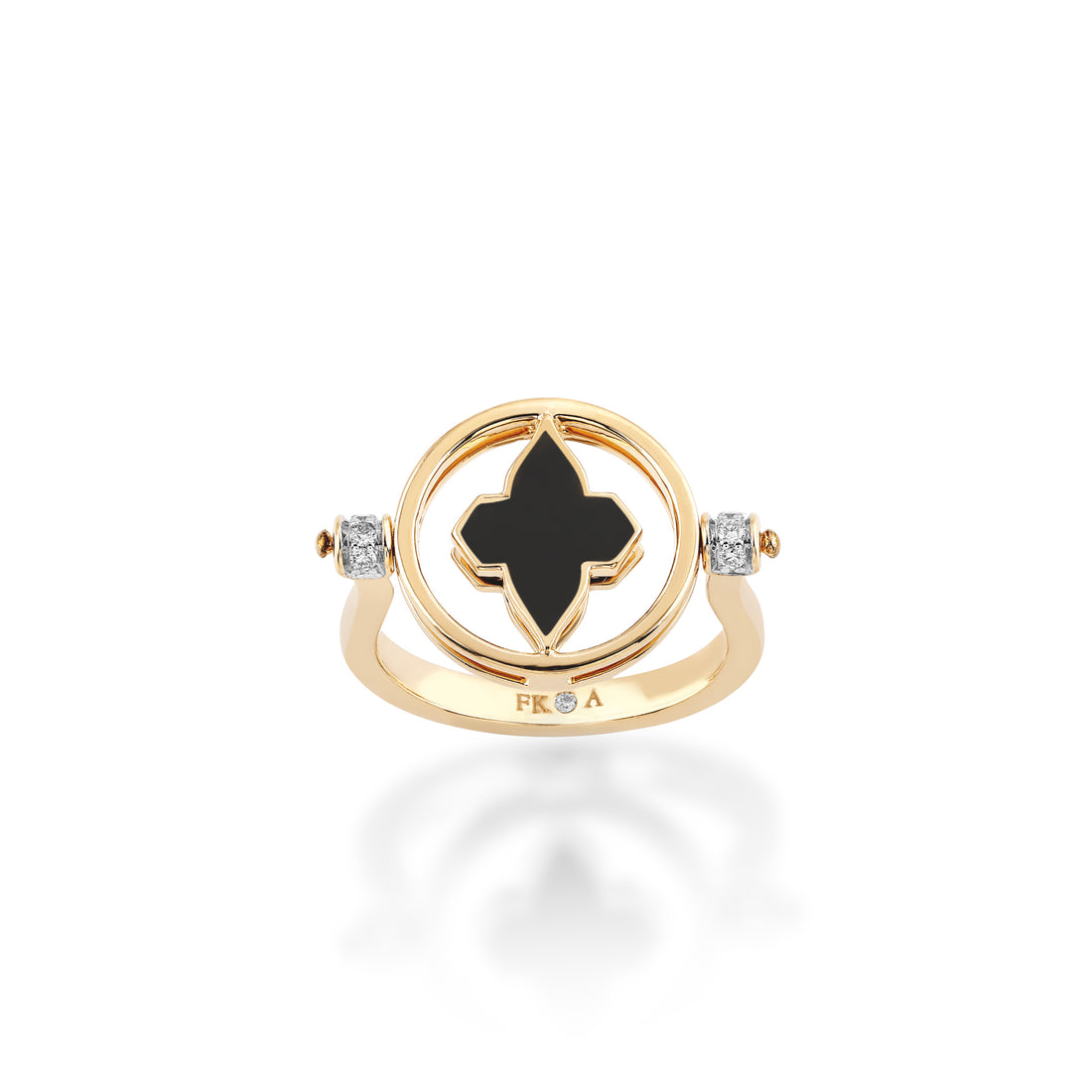 Black Ceramic & Diamond Eclipse Ring