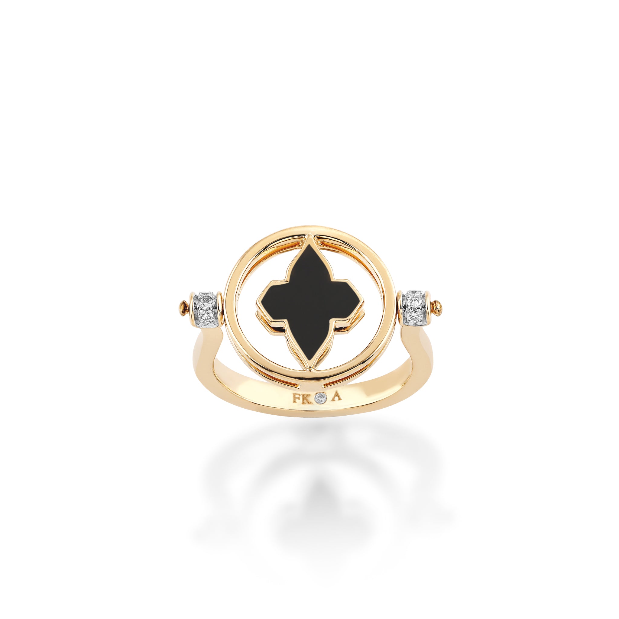 Black Ceramic & Diamond Eclipse Ring