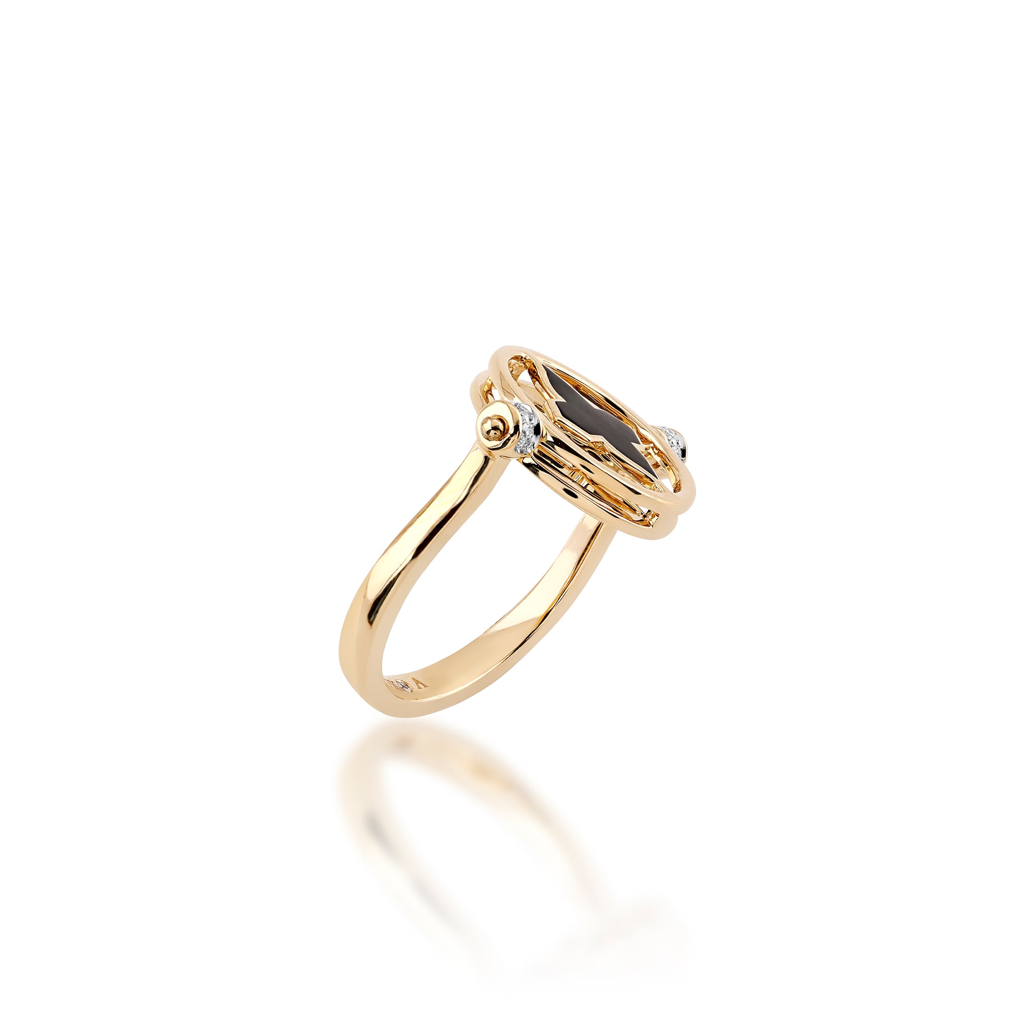 Black Ceramic & Diamond Eclipse Ring