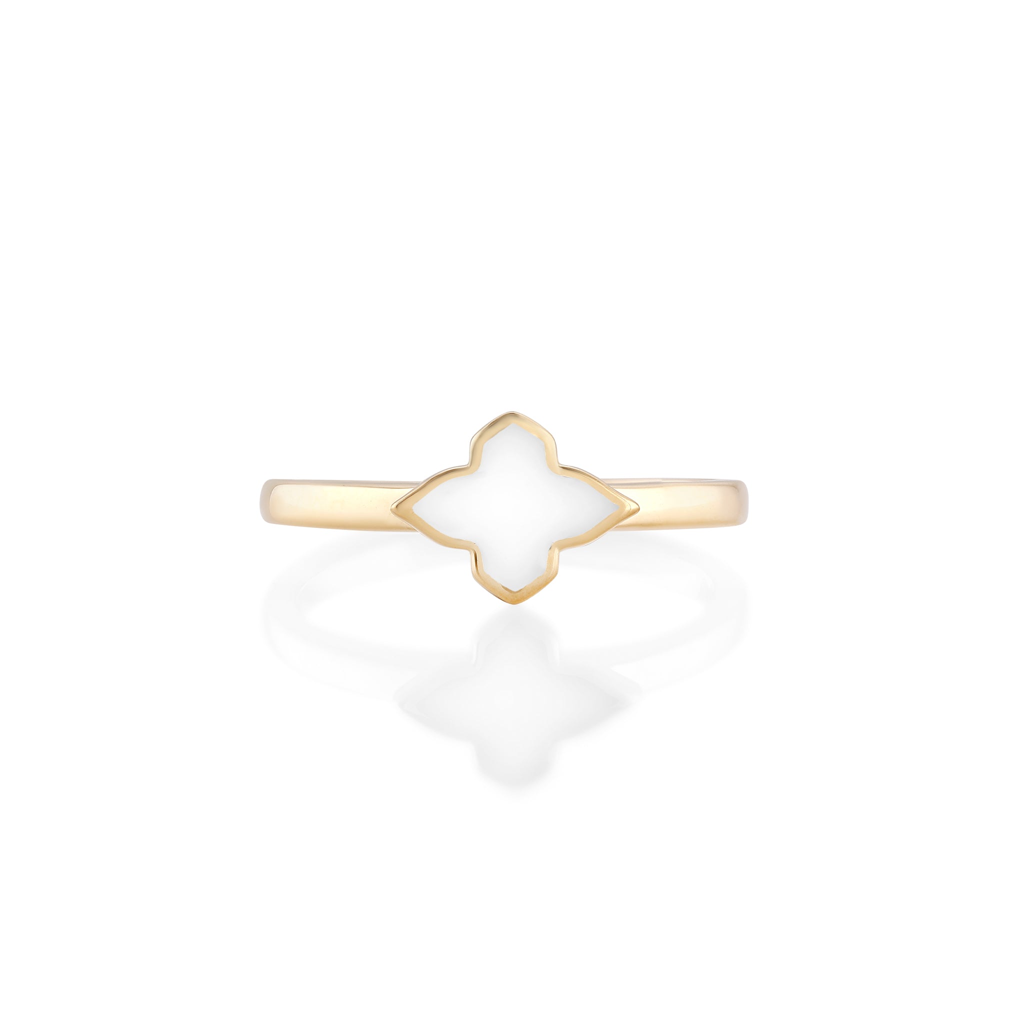 White Ceramic Minimal Ring