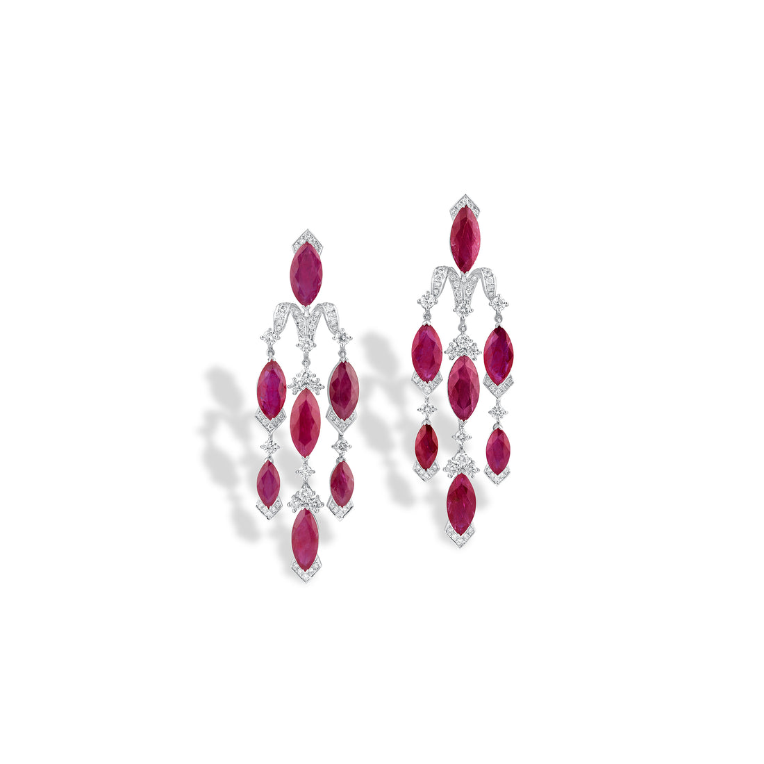 Crimson Plume Earrings
