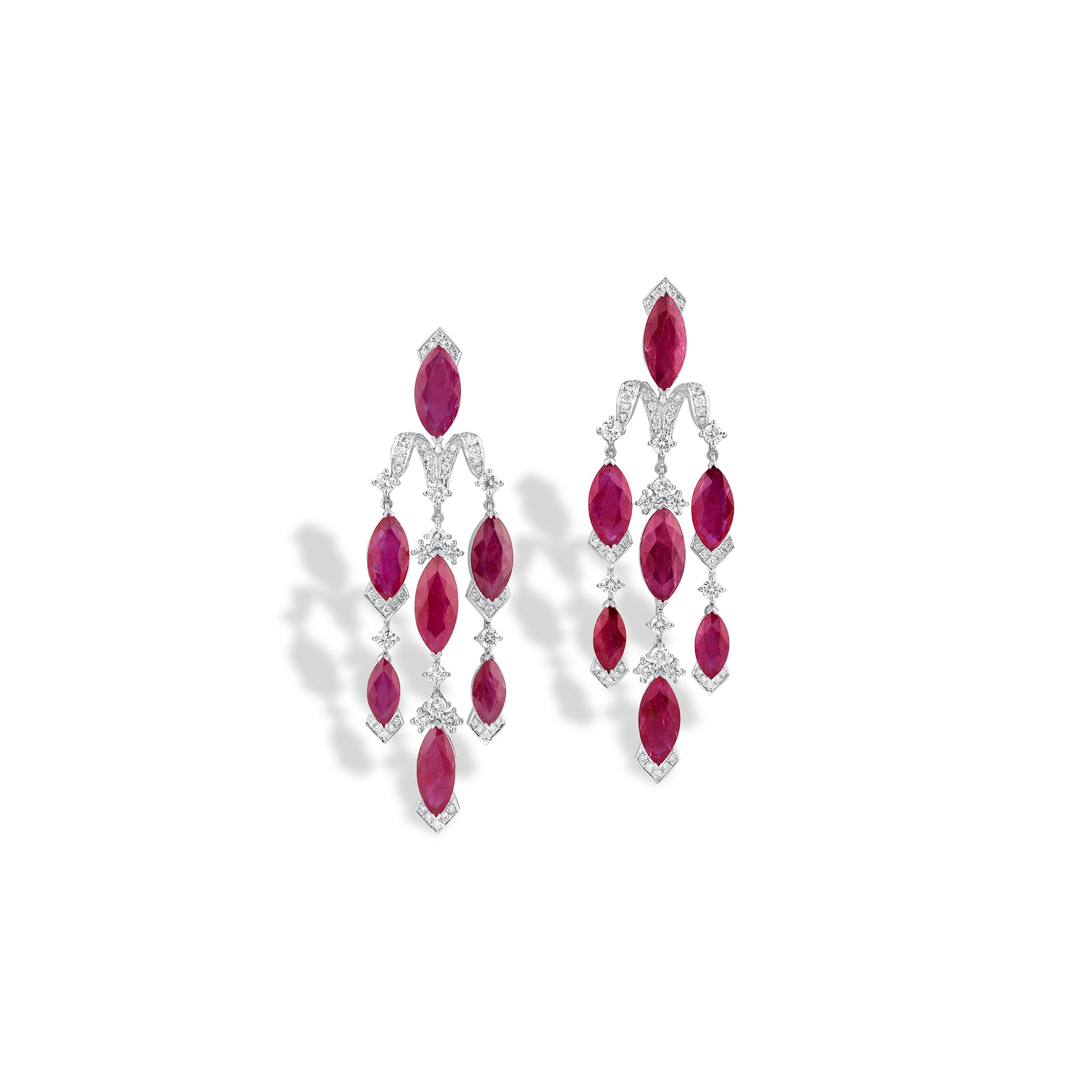 Crimson Plume Earrings