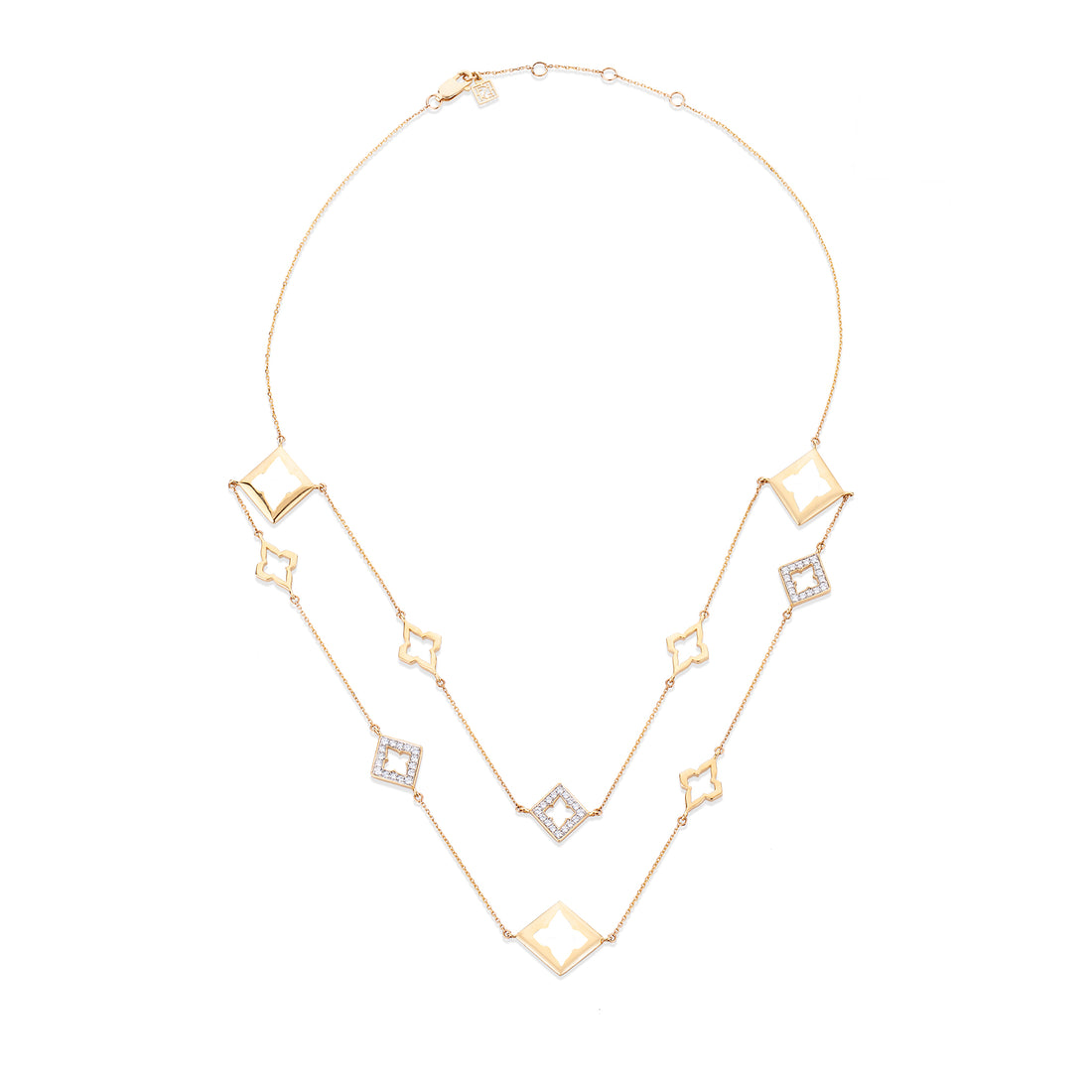 White Ceramic Double Layered Edgy Necklace