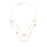 White Ceramic Double Layered Edgy Necklace