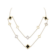 Black Ceramic Double Layered Edgy Necklace