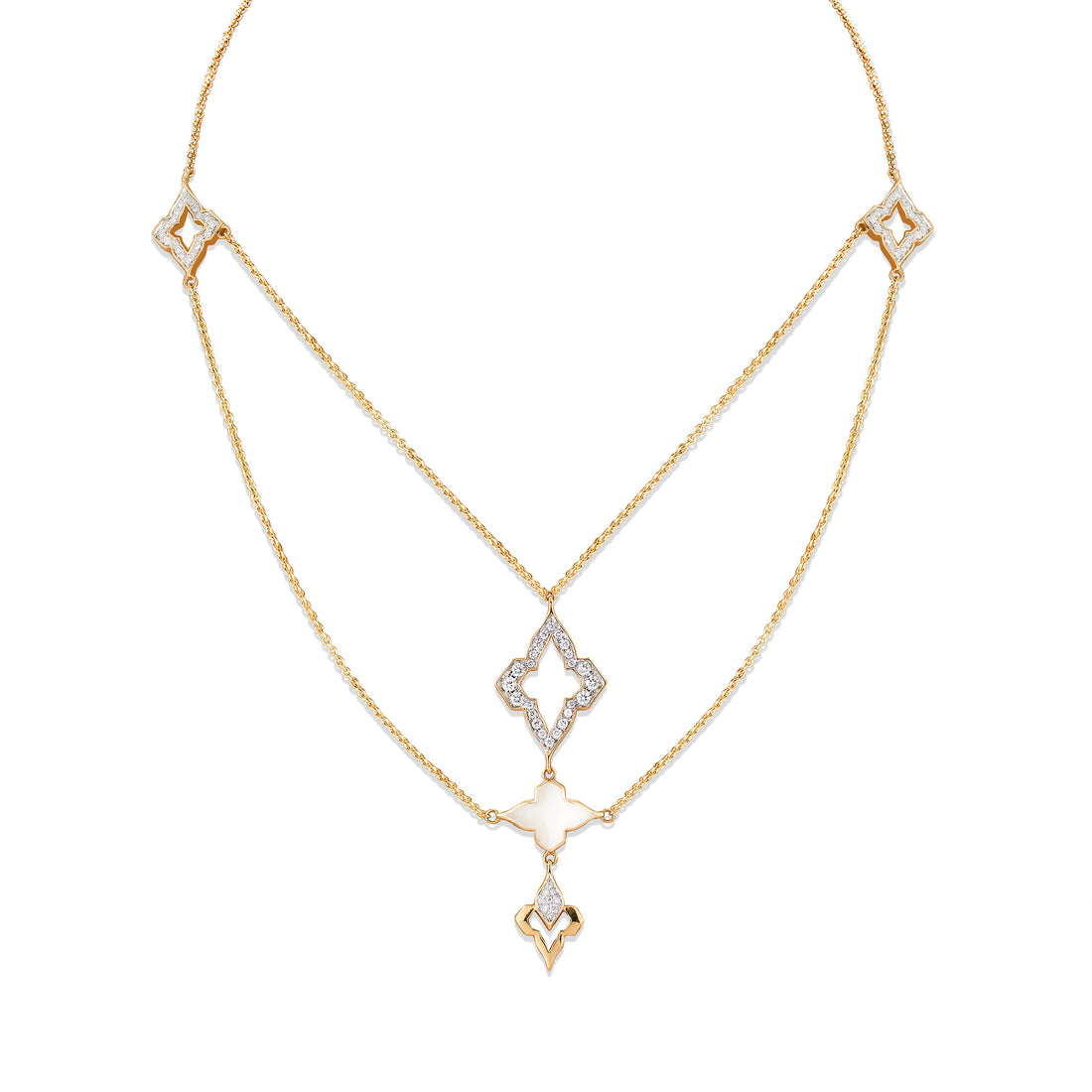 White Ceramic Layered Necklace