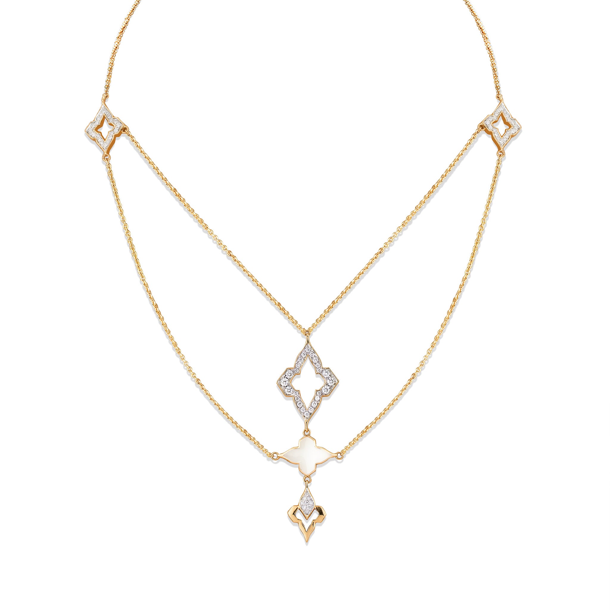 White Ceramic Layered Necklace