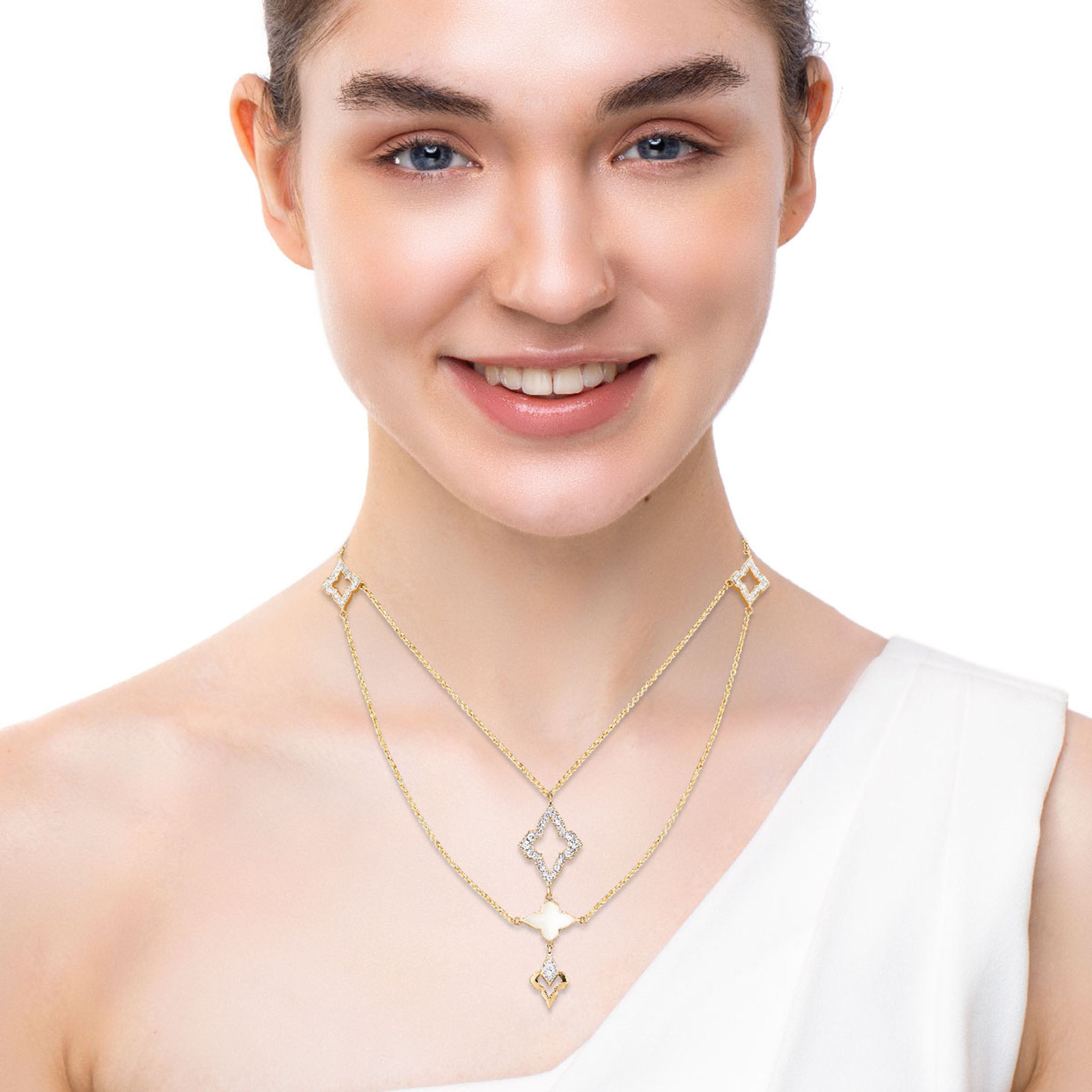 White Ceramic Layered Necklace