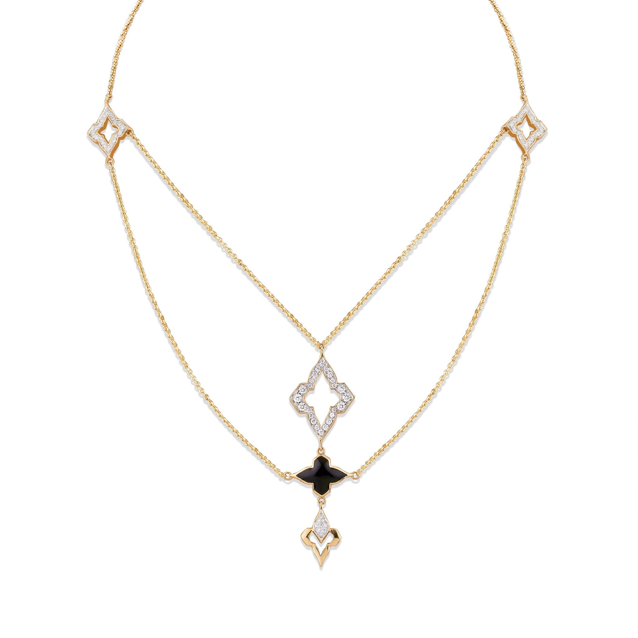 Multilayer Chic Black Ceramic Necklace