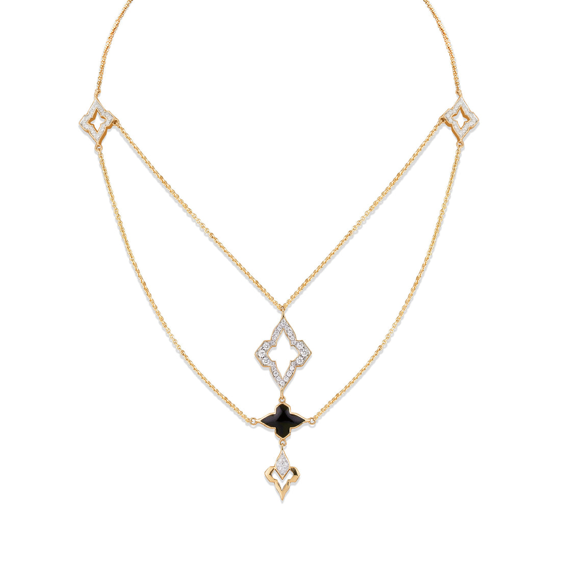 Black Ceramic Layered Necklace