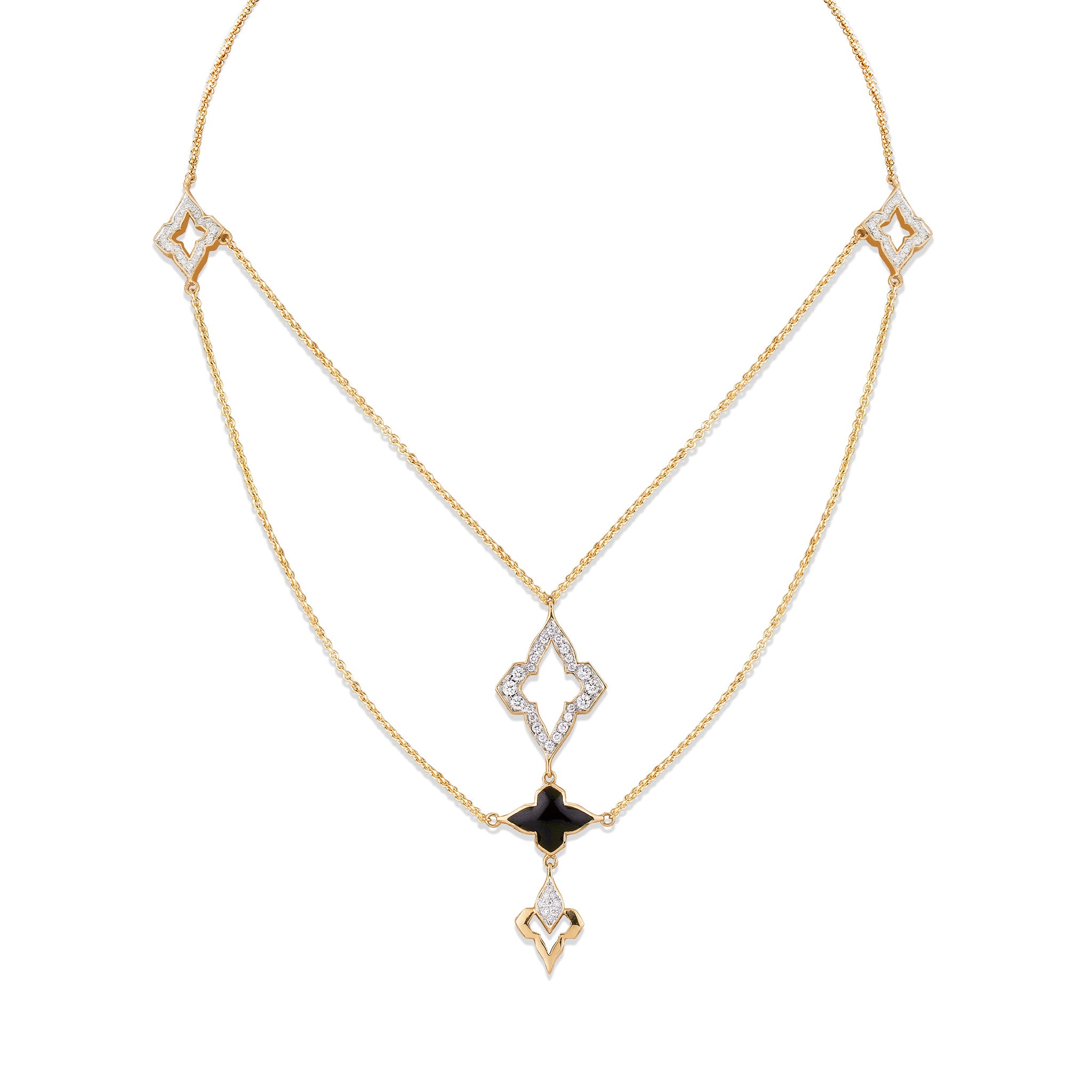Black Ceramic Layered Necklace