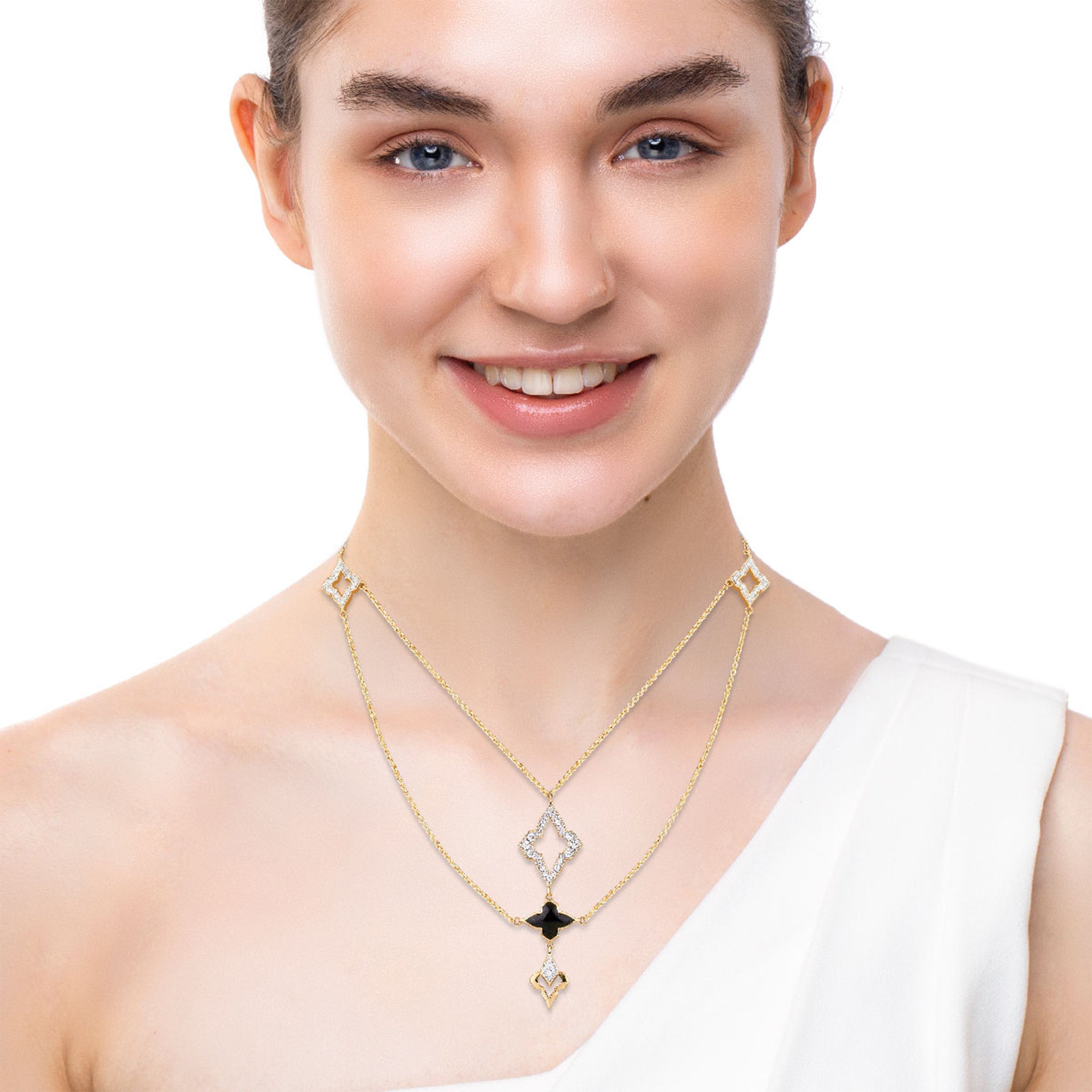 Black Ceramic Layered Necklace