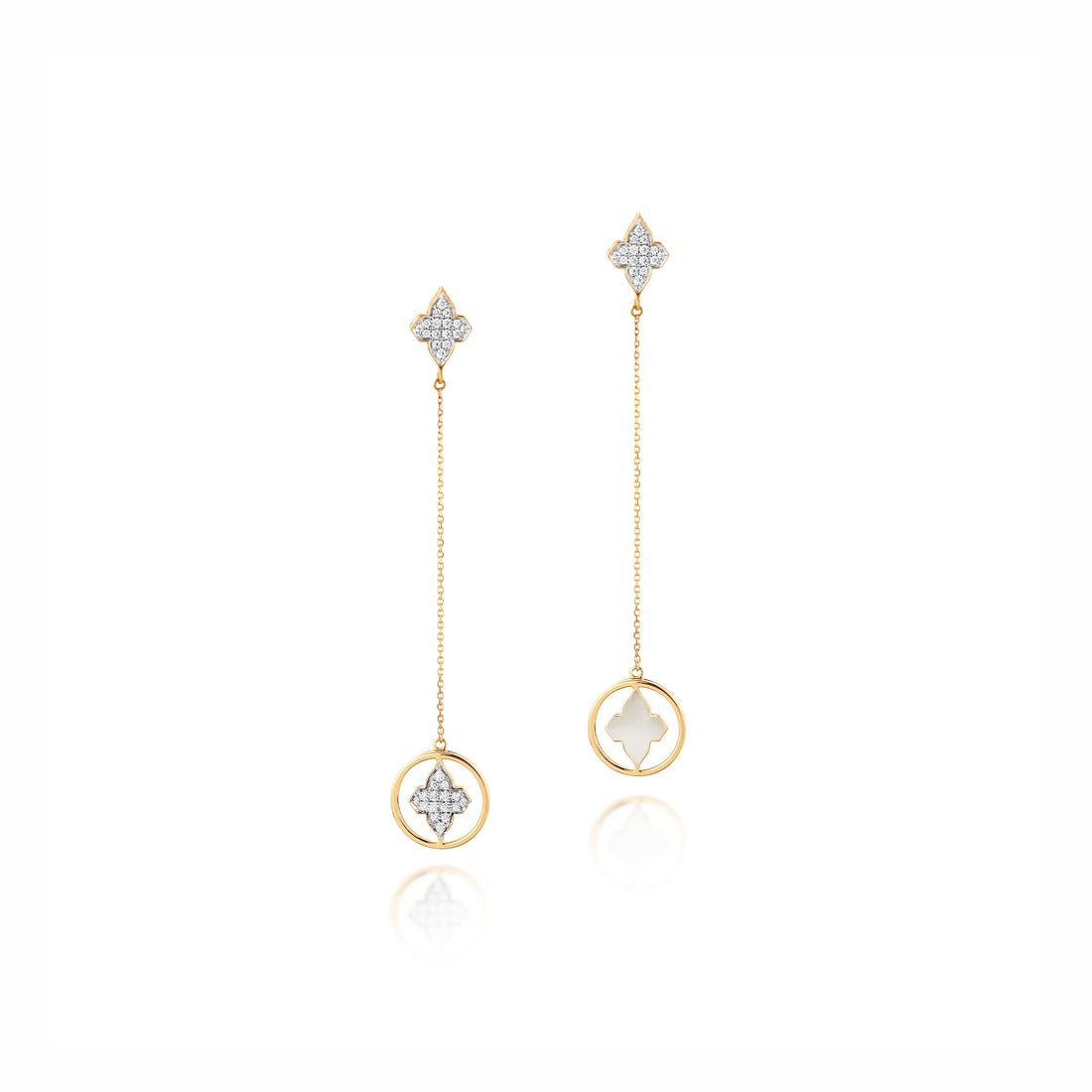 White Dangling Mismatch Earring