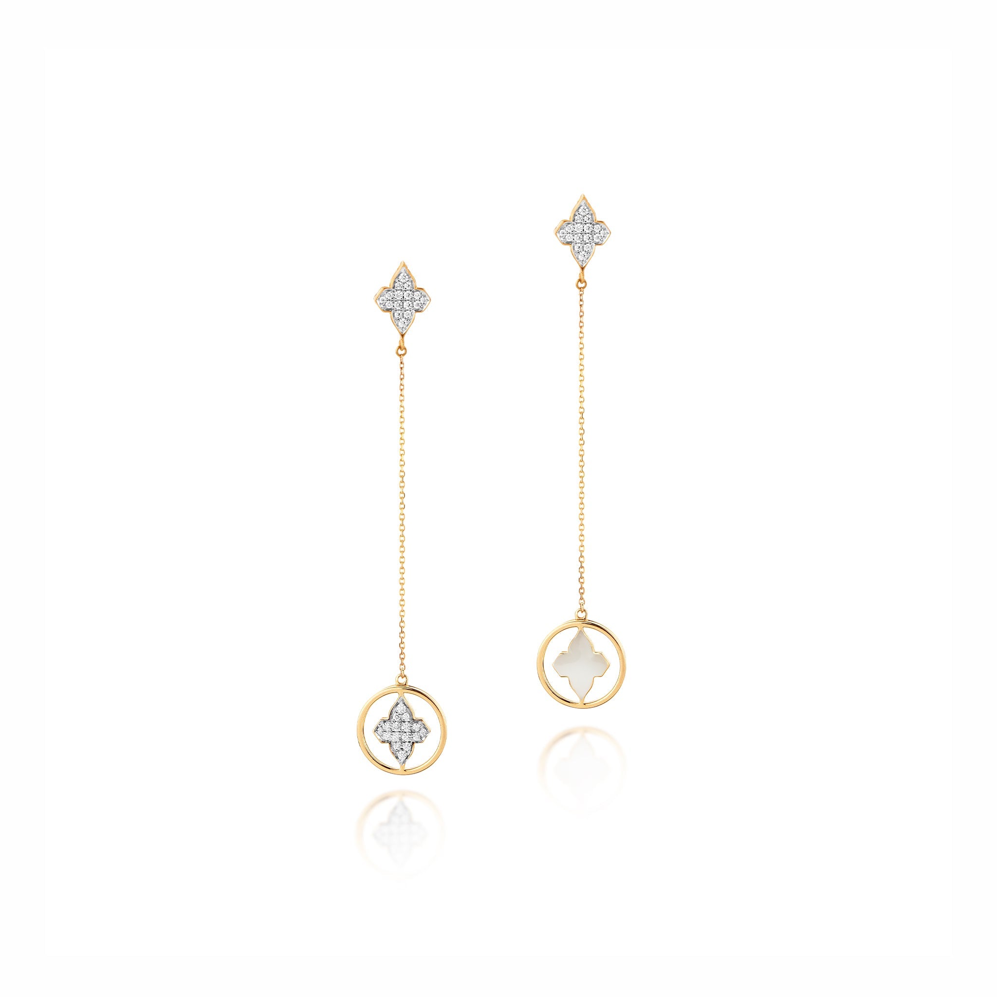 White Dangling Mismatch Earring