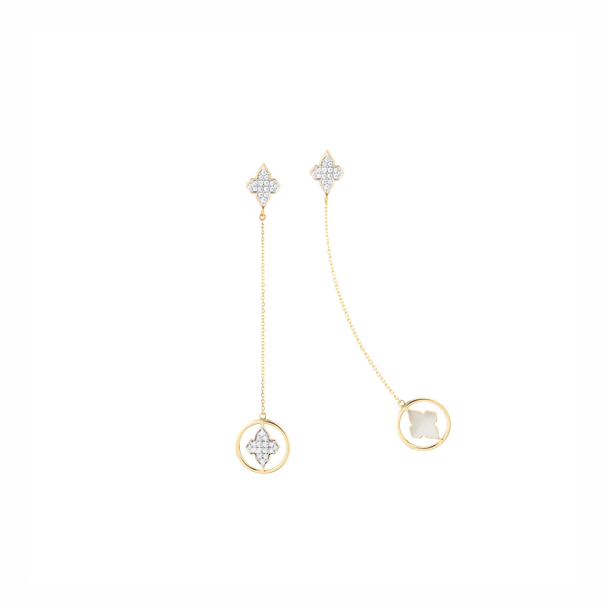White Dangling Mismatch Earring