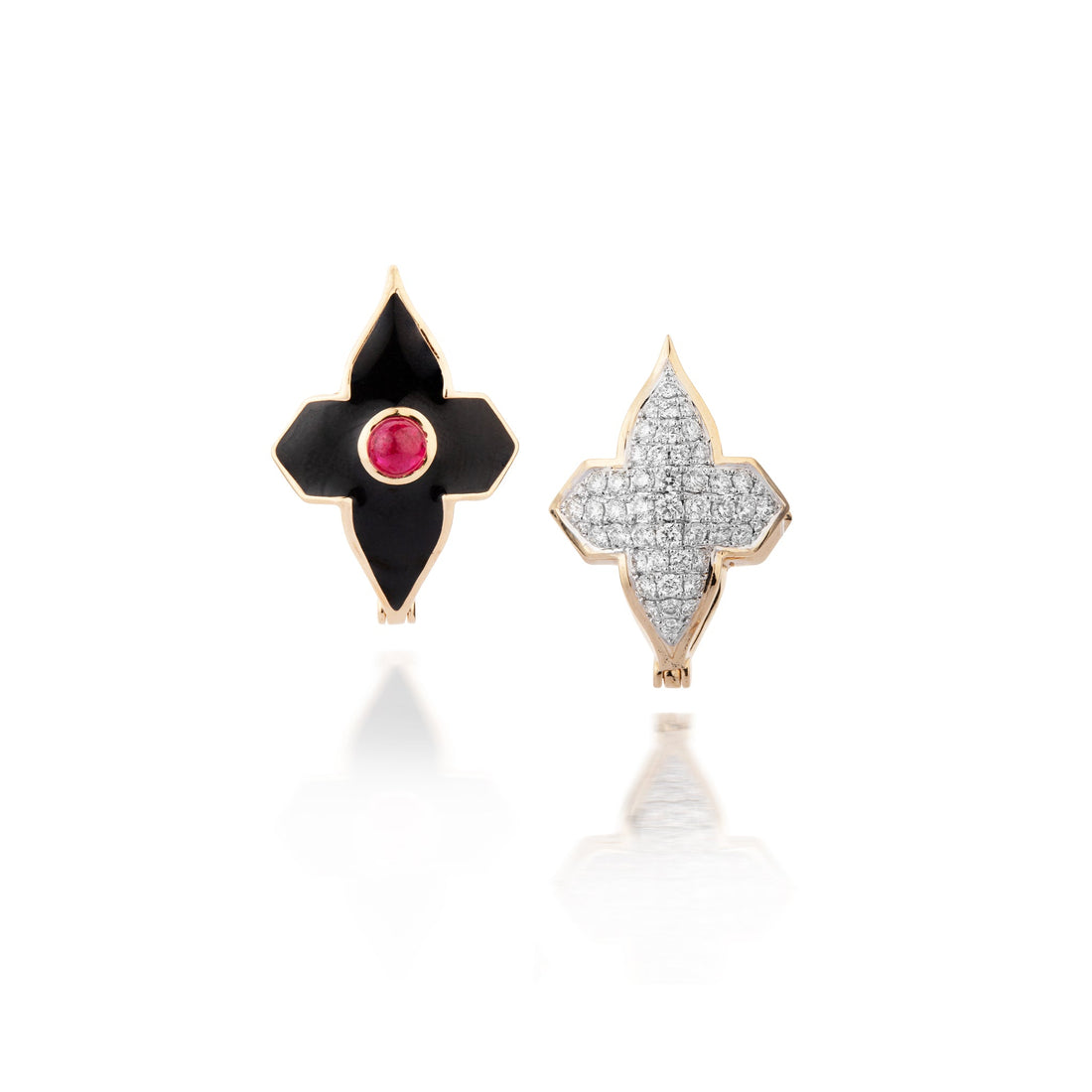 Black Ceramic Quirky Mismatch Earring