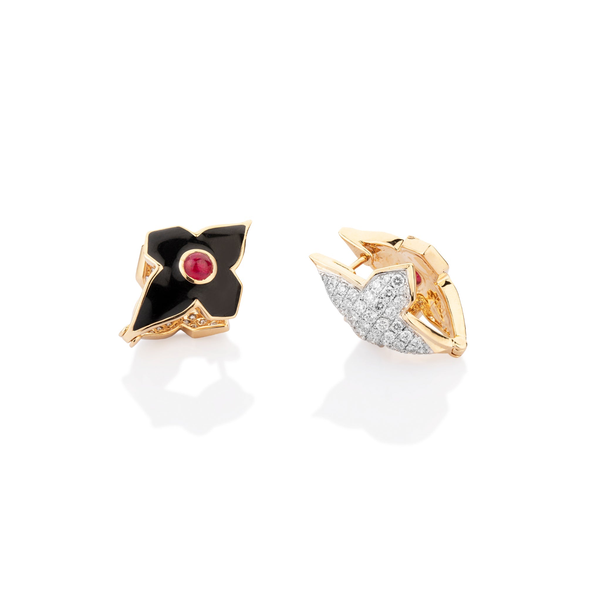 Black Ceramic Quirky Mismatch Earring