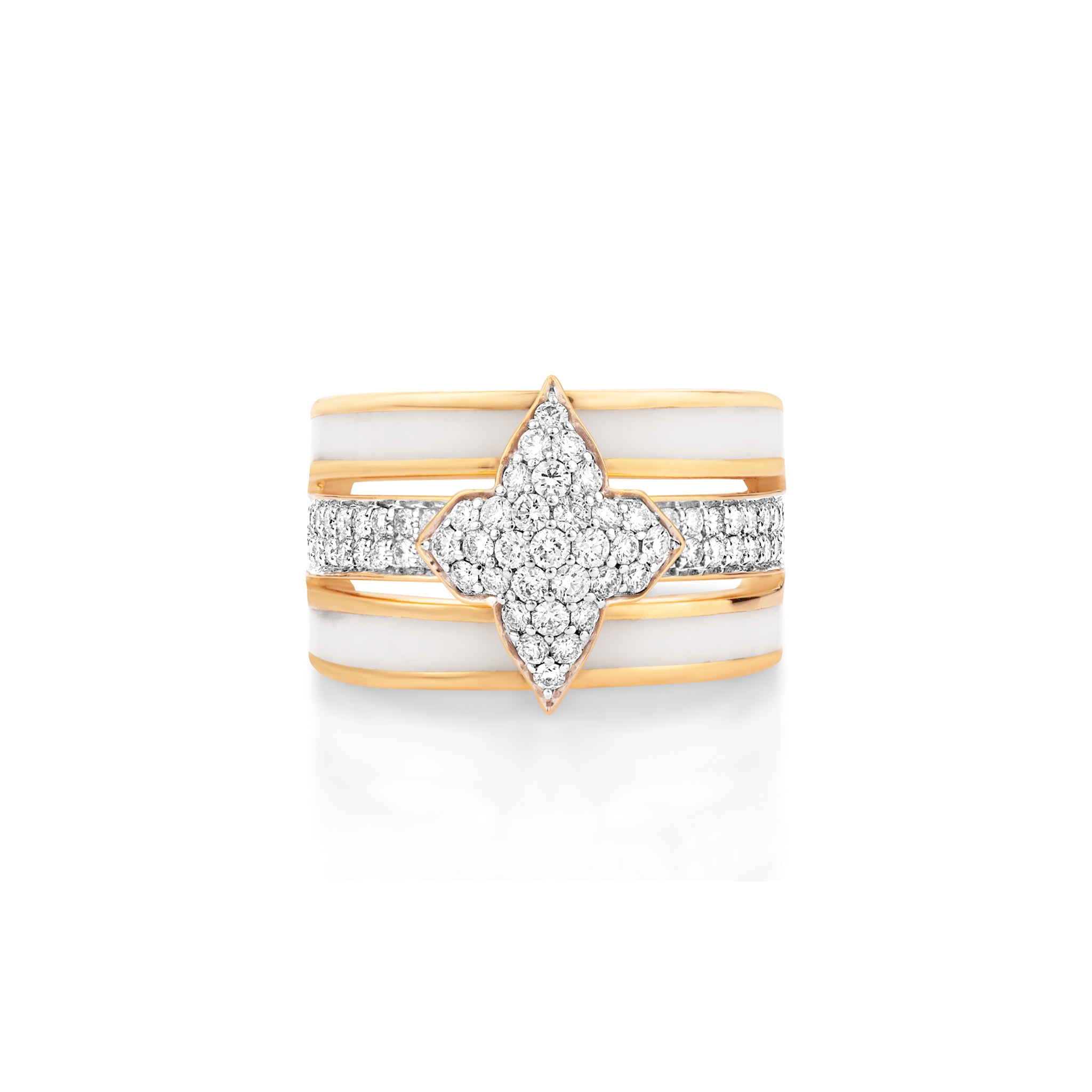 White Ceramic Bold Ring