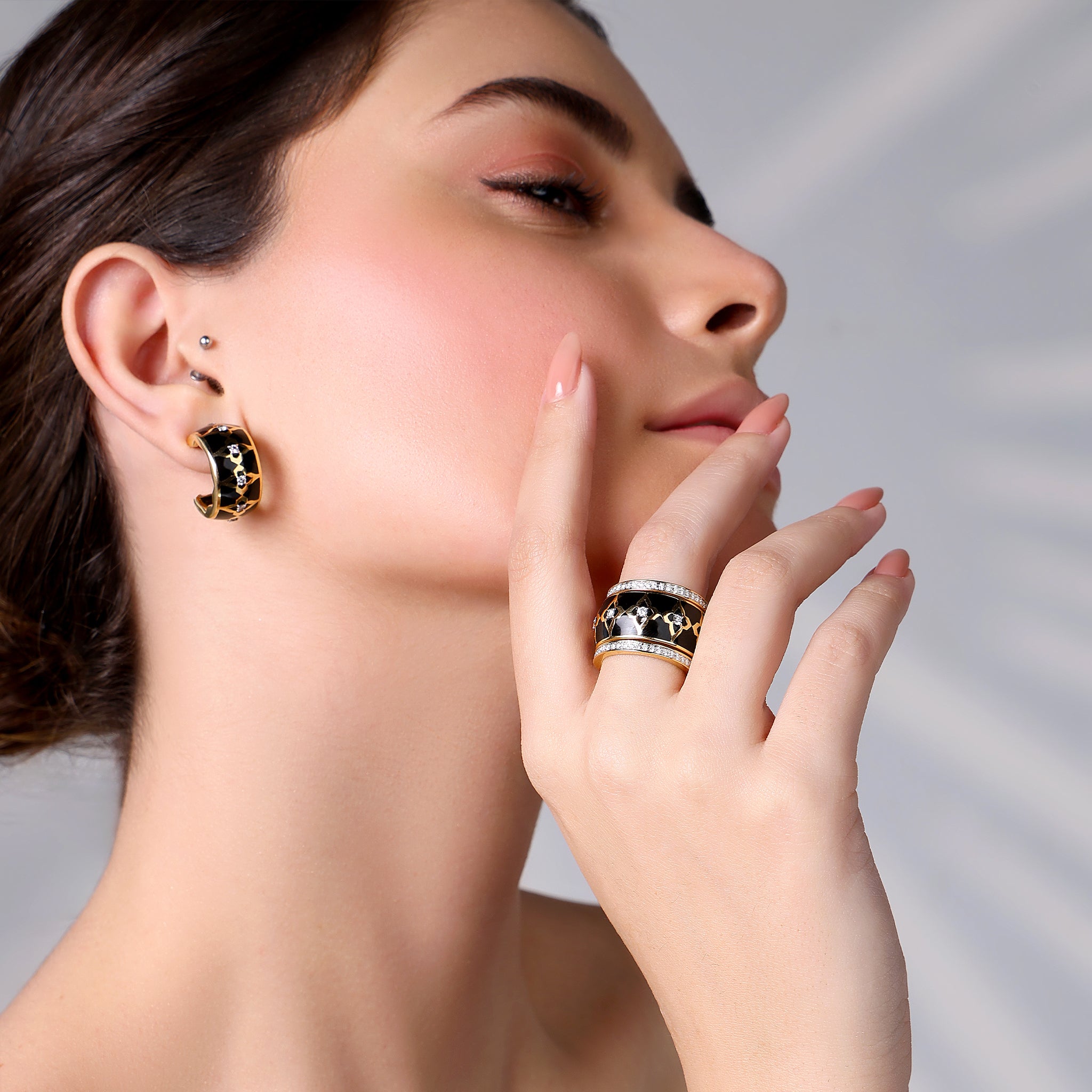 Black Ceramic Stack Ring