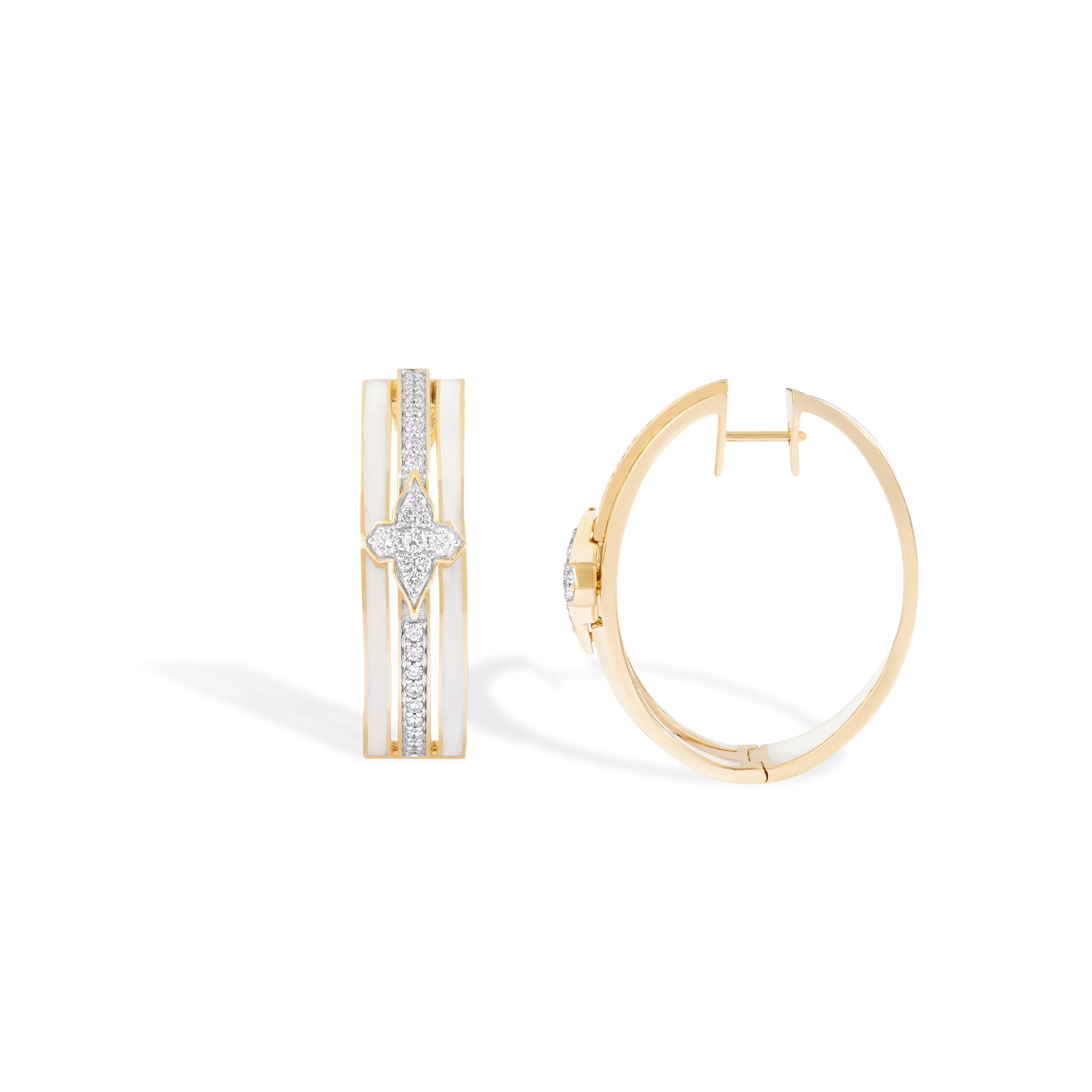 White Ceramic Bold Earrings